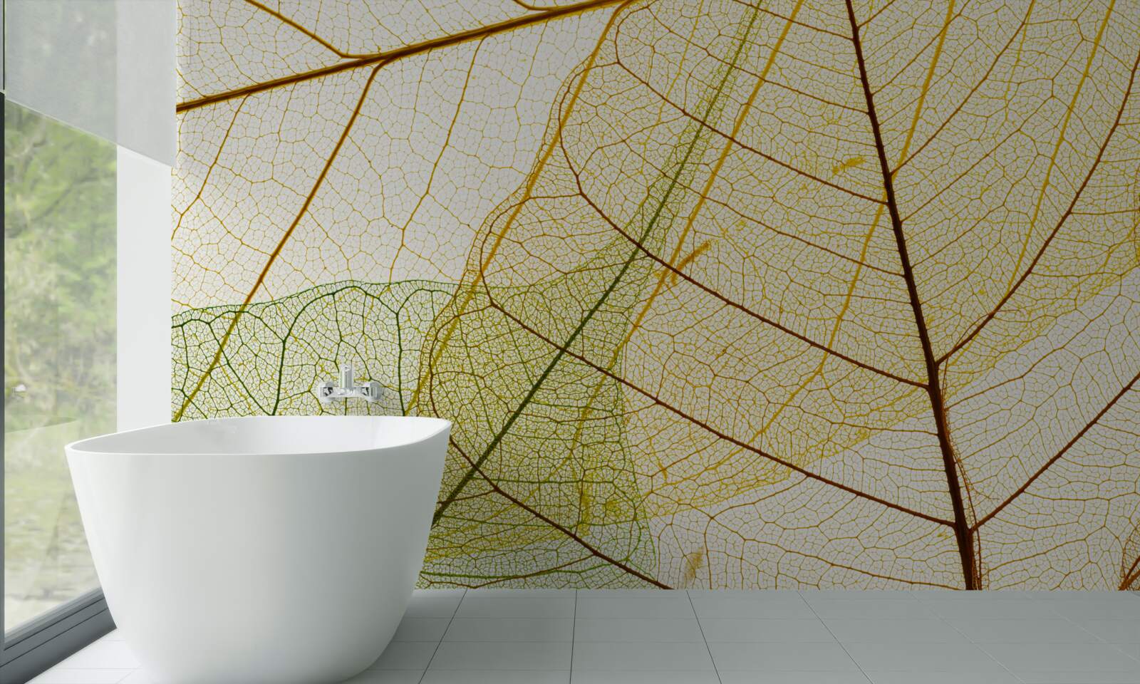 Fototapeten Herbstblätter, transparent und gelb