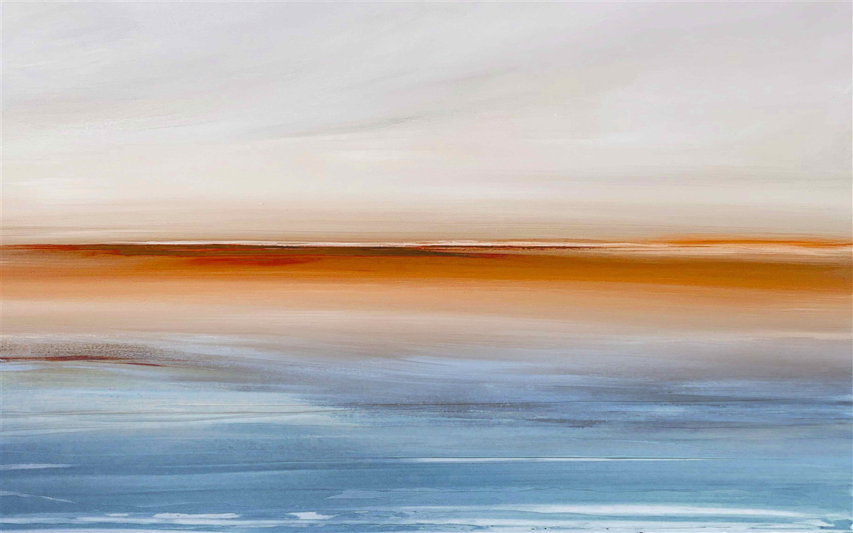 Fototapeten Frieden am Fluss am Abend Sonnenuntergang