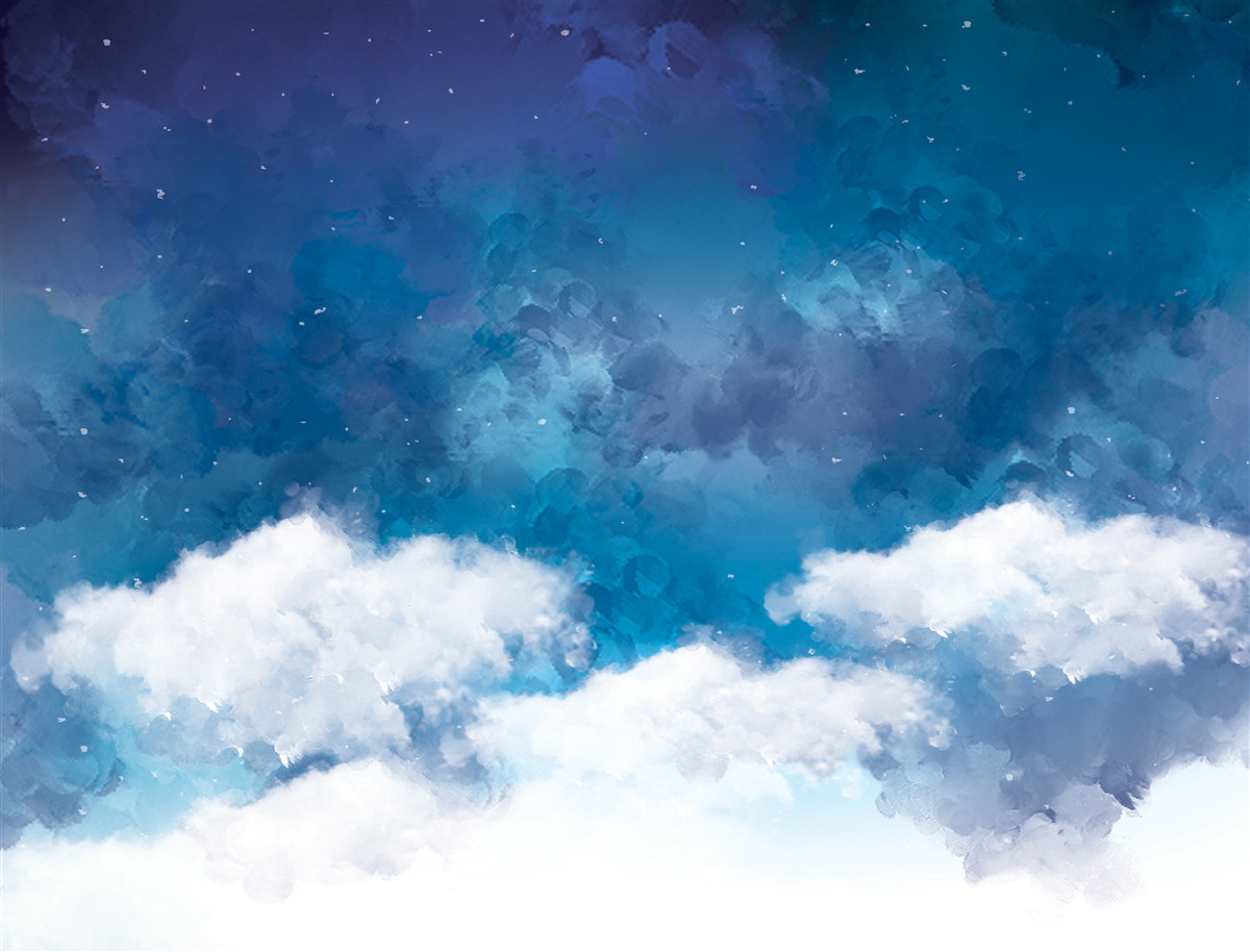 Fototapeten Sternenhimmel mit Wolken nachts übersät