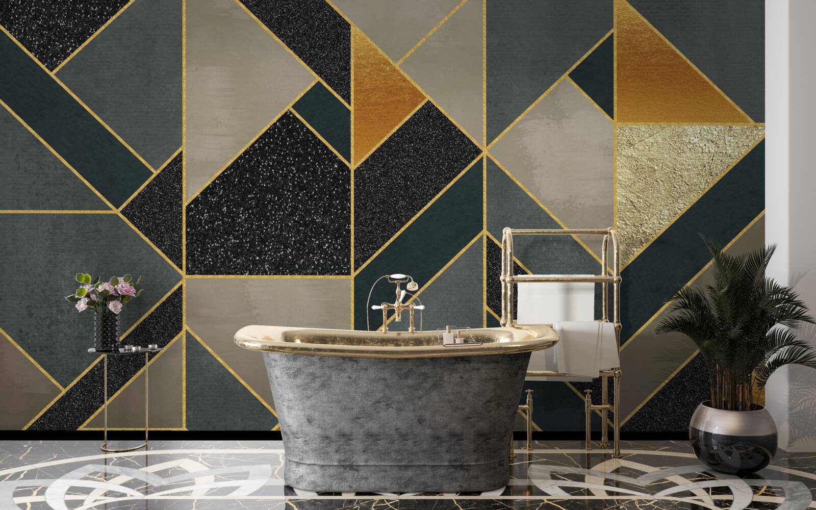 Fototapeten Mosaiken in dunklen Farben
