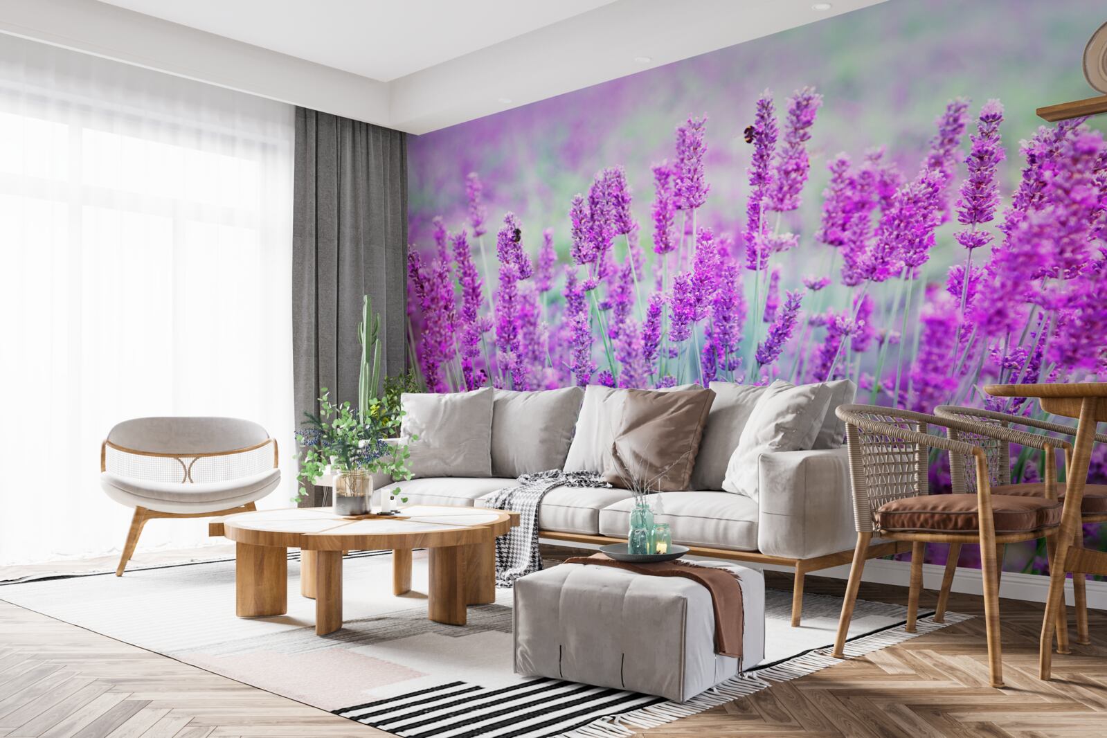 Fototapeten Lavendelblumenfeld