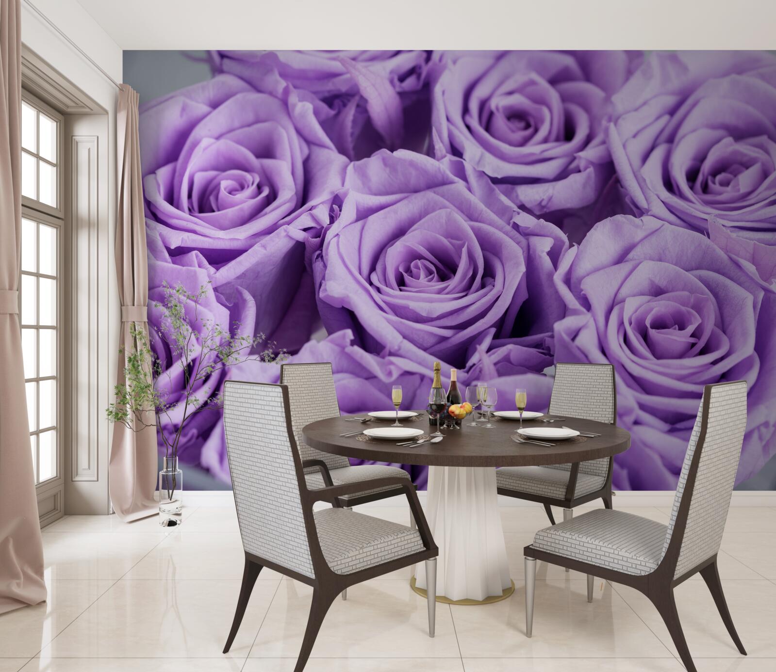 Fototapeten Zusammensetzung von Amethystrosen