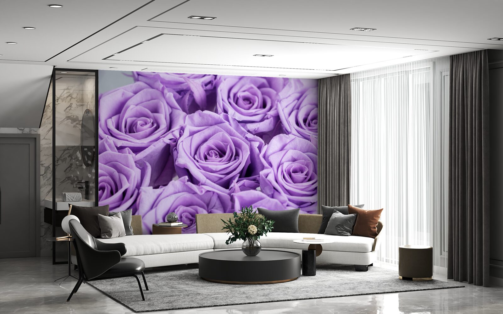 Fototapeten Zusammensetzung von Amethystrosen