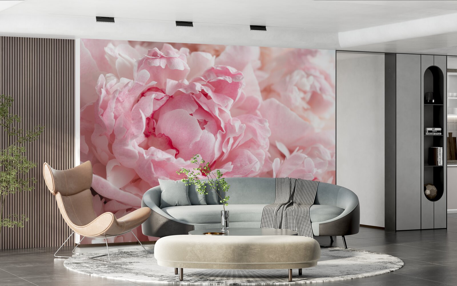 Fototapeten Ein Bouquet von Pfingstrosen in einem zarten rosa Farbton