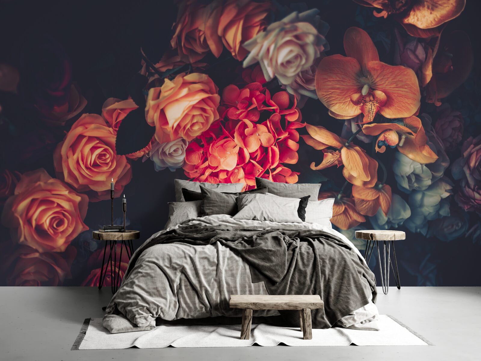 Fototapeten Ein Blumenstrauß Vintage -Herbstblumen