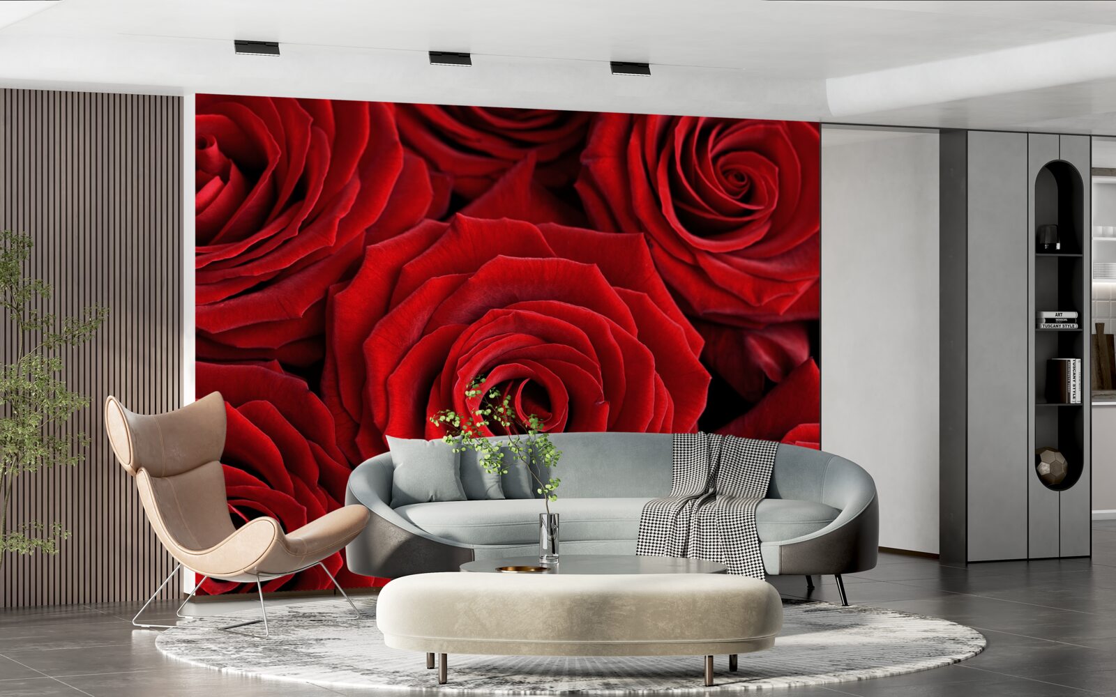 Fototapeten Zusammenfassung traditioneller roter Rosen