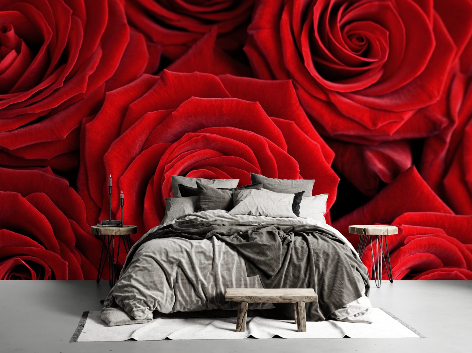 Fototapeten Zusammenfassung traditioneller roter Rosen