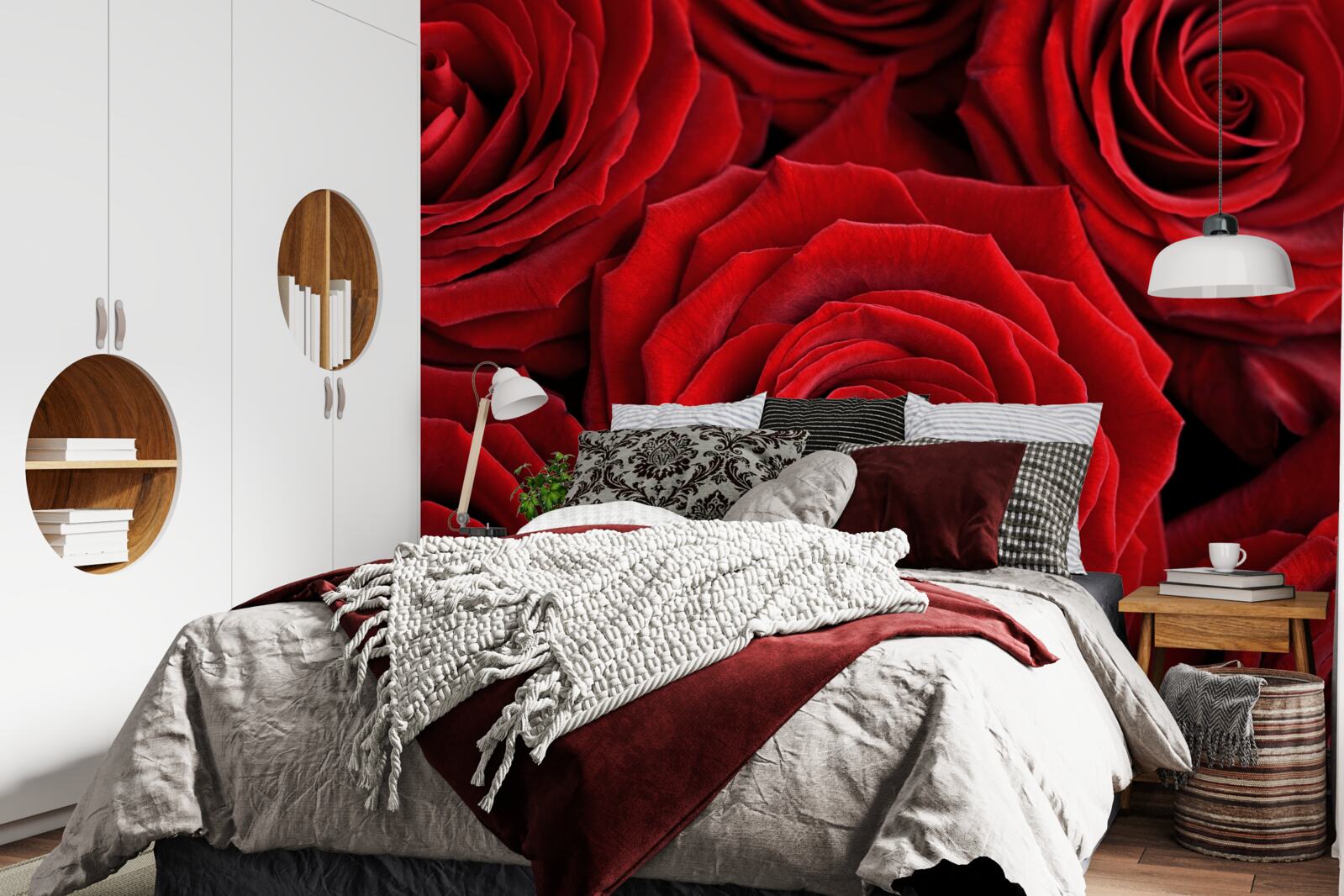 Fototapeten Zusammenfassung traditioneller roter Rosen