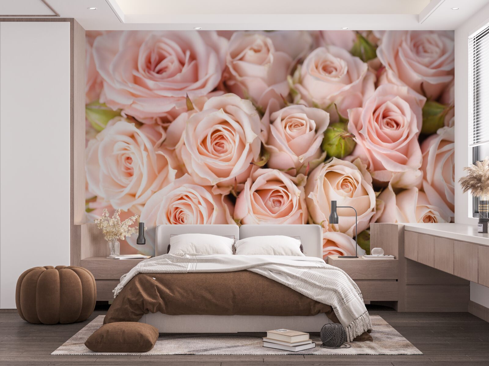 Fototapeten weiche rosa Rosenknospen