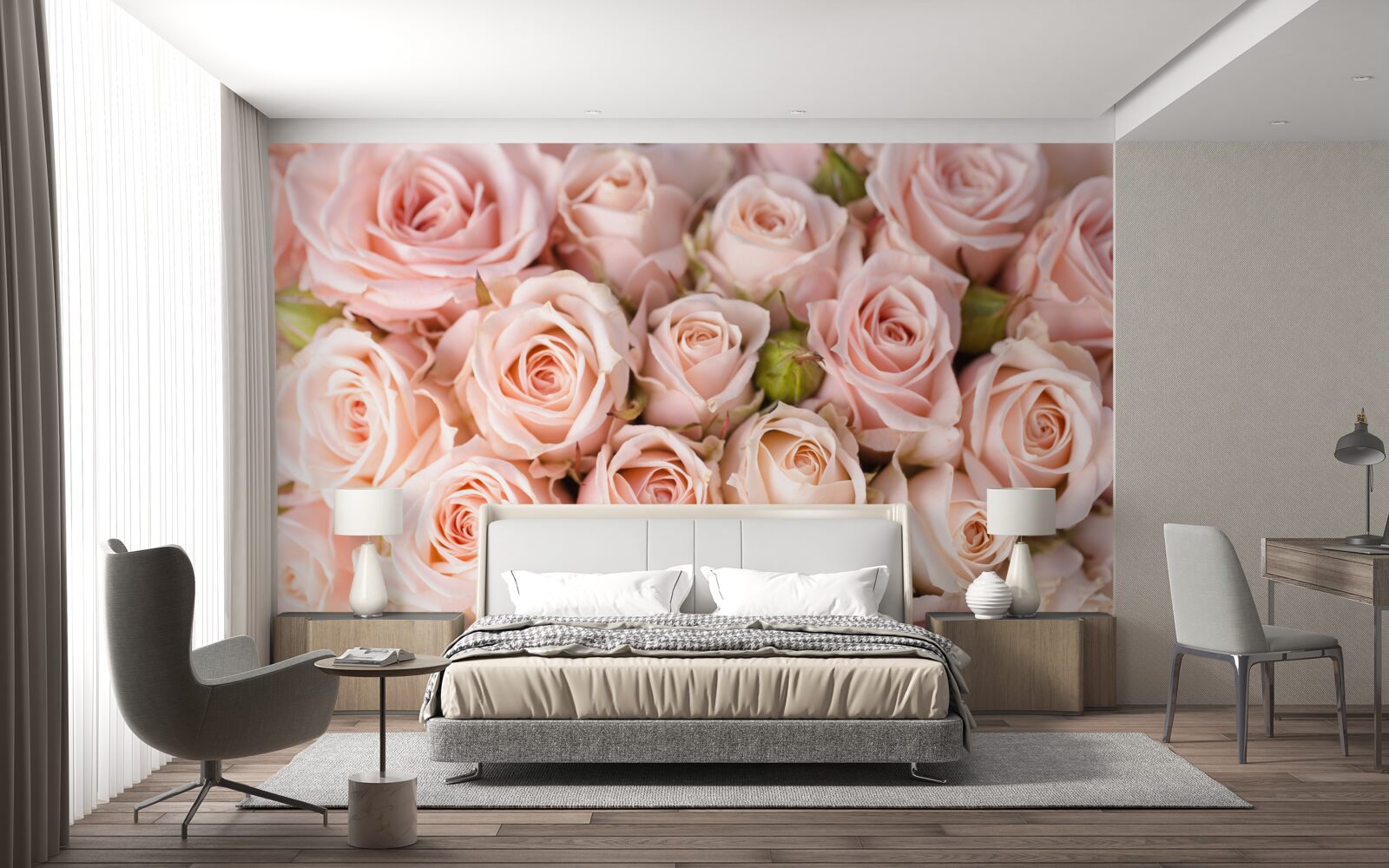 Fototapeten weiche rosa Rosenknospen