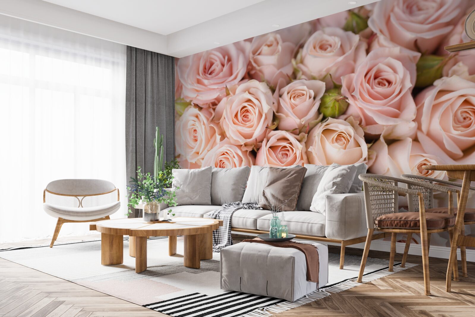 Fototapeten weiche rosa Rosenknospen