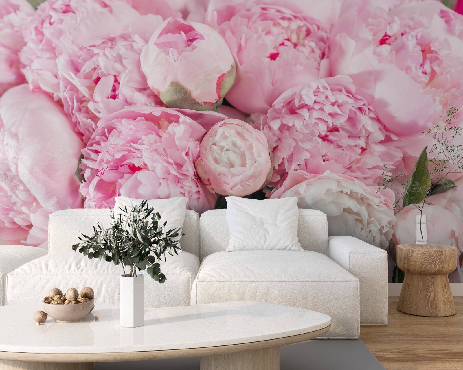 Fototapeten süße rosa Pfingstrosen