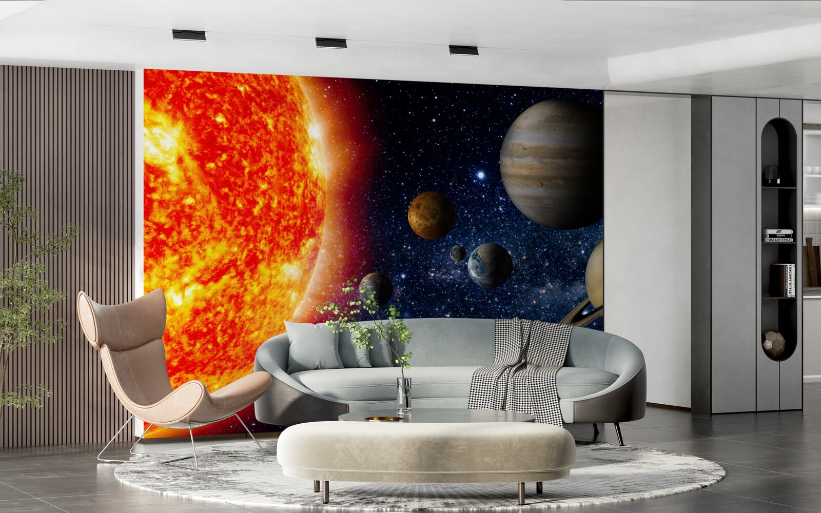 Fototapeten Planeten und Sonne im Universum