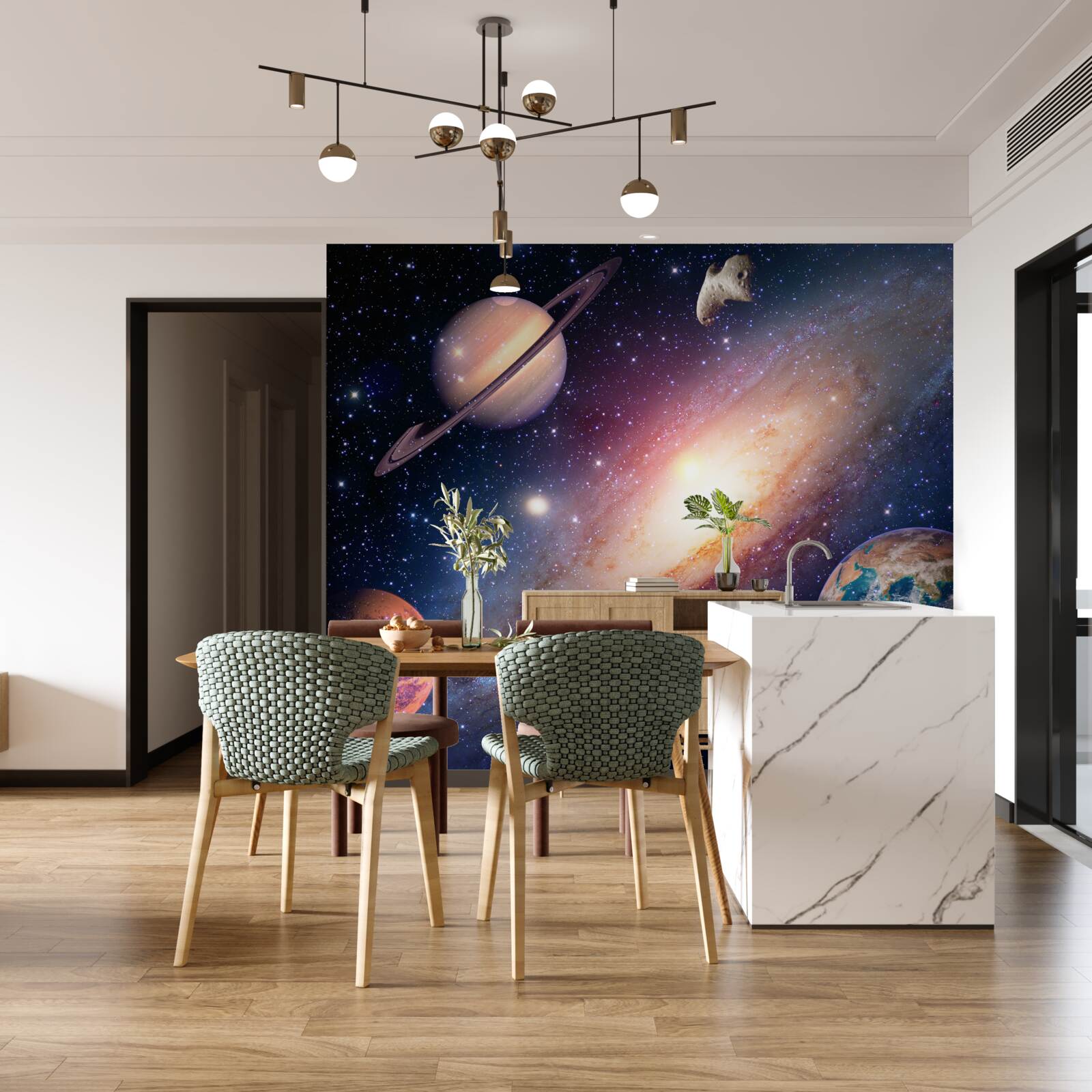 Fototapeten Planeten, einschließlich Erde, in unserer Galaxie
