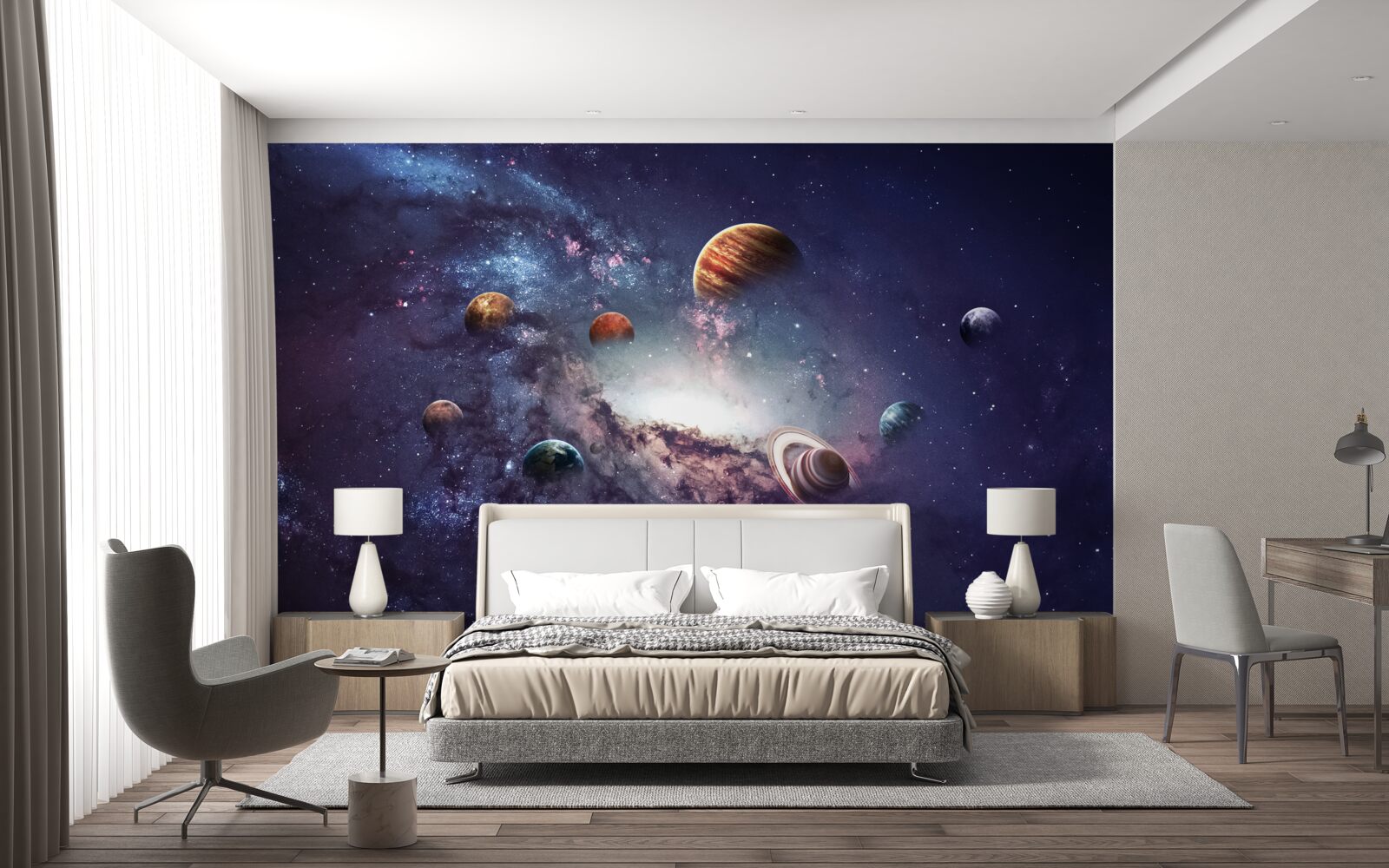 Fototapeten Planetengrößen in der Galaxie