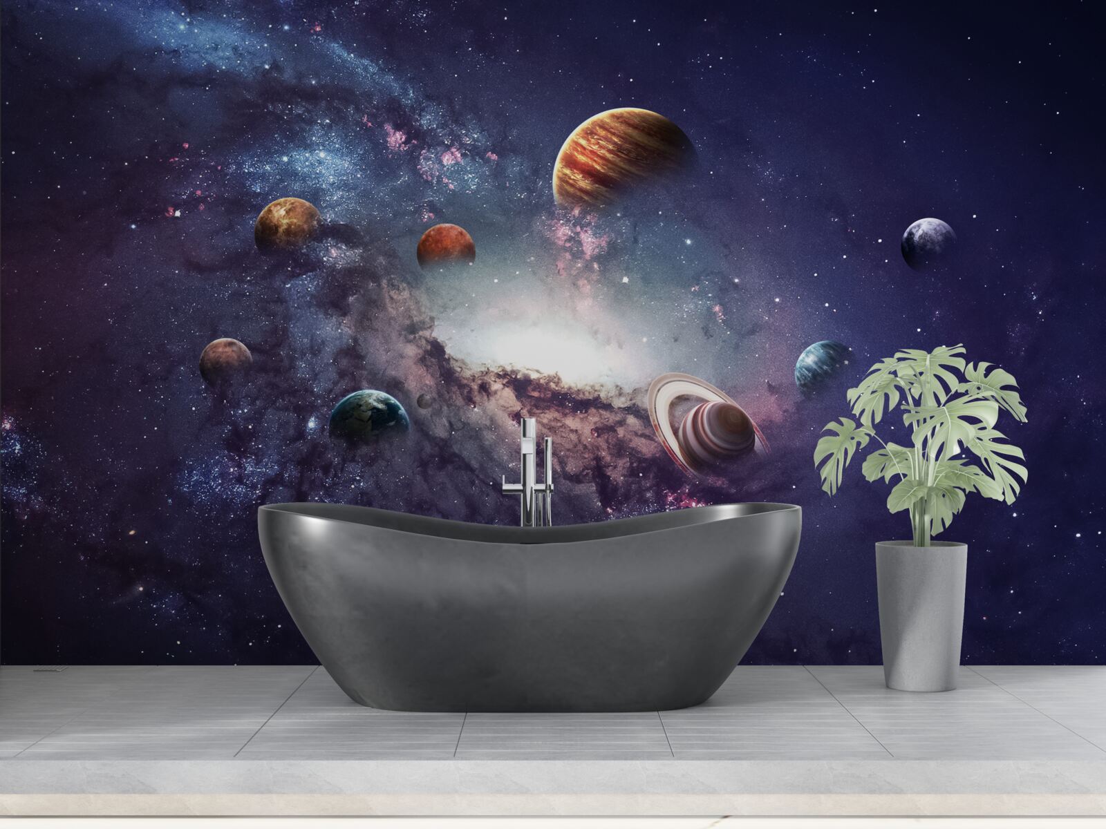 Fototapeten Planetengrößen in der Galaxie