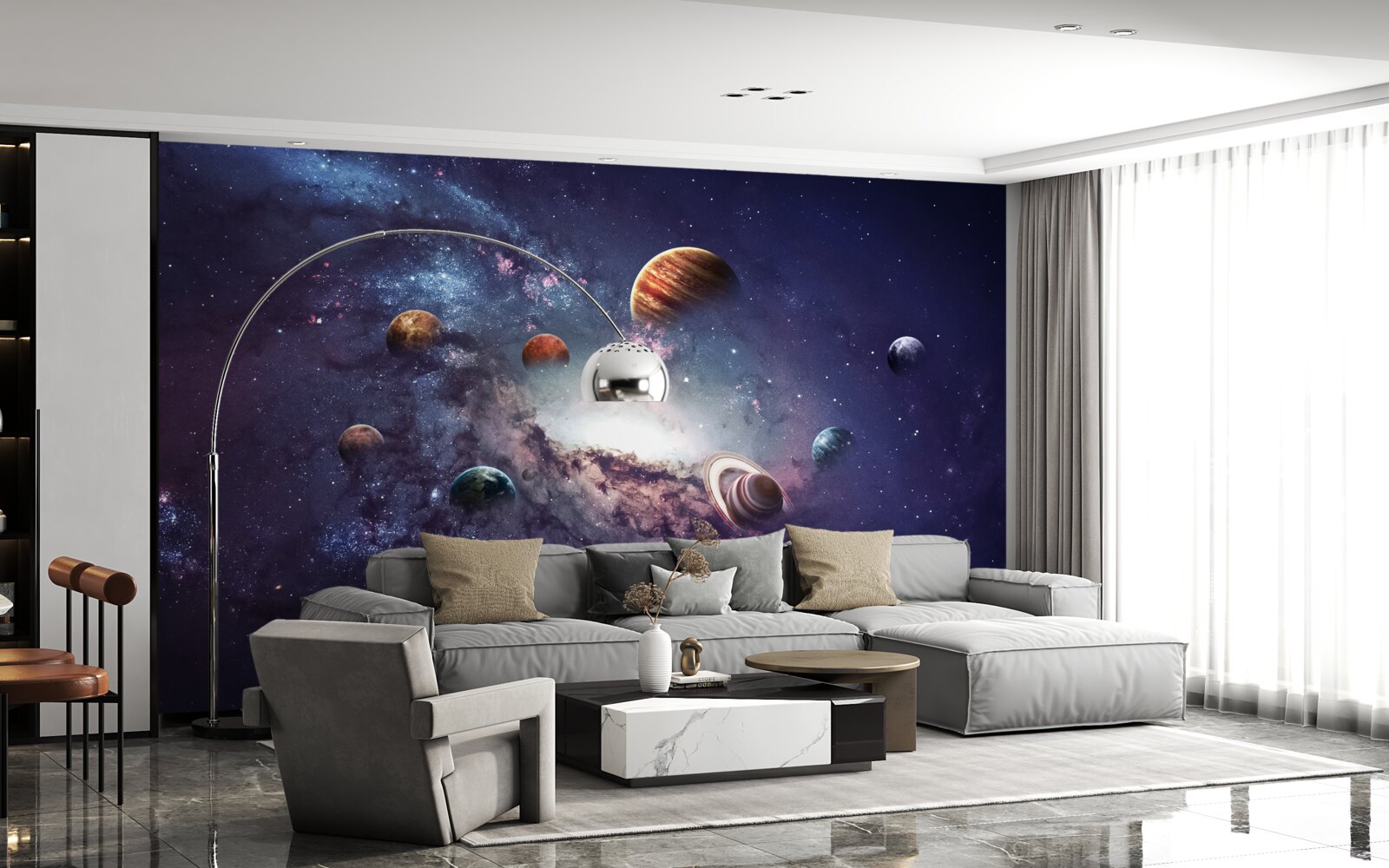 Fototapeten Planetengrößen in der Galaxie