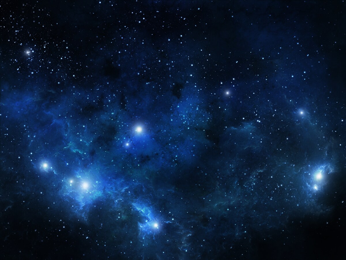 Fototapeten Der Raum flackert mit Galaxien