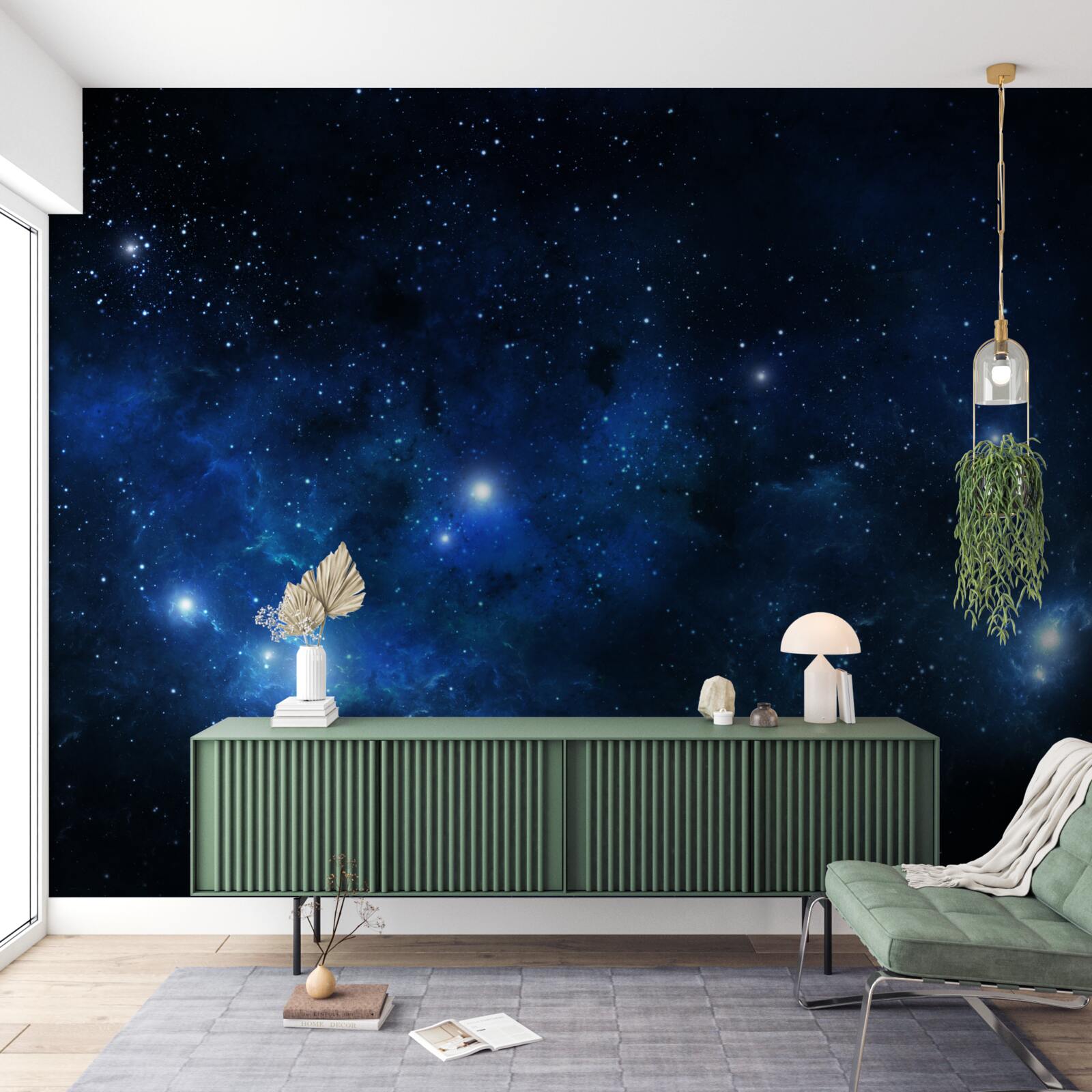 Fototapeten Der Raum flackert mit Galaxien