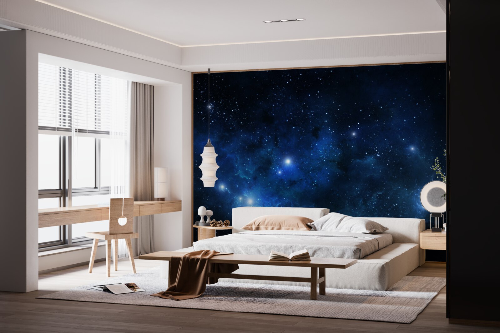 Fototapeten Der Raum flackert mit Galaxien