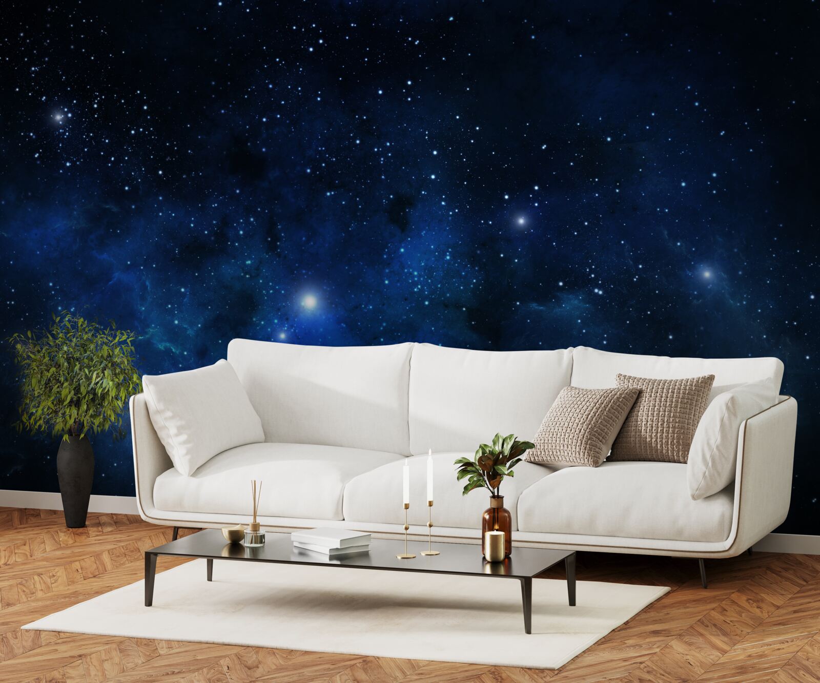 Fototapeten Der Raum flackert mit Galaxien