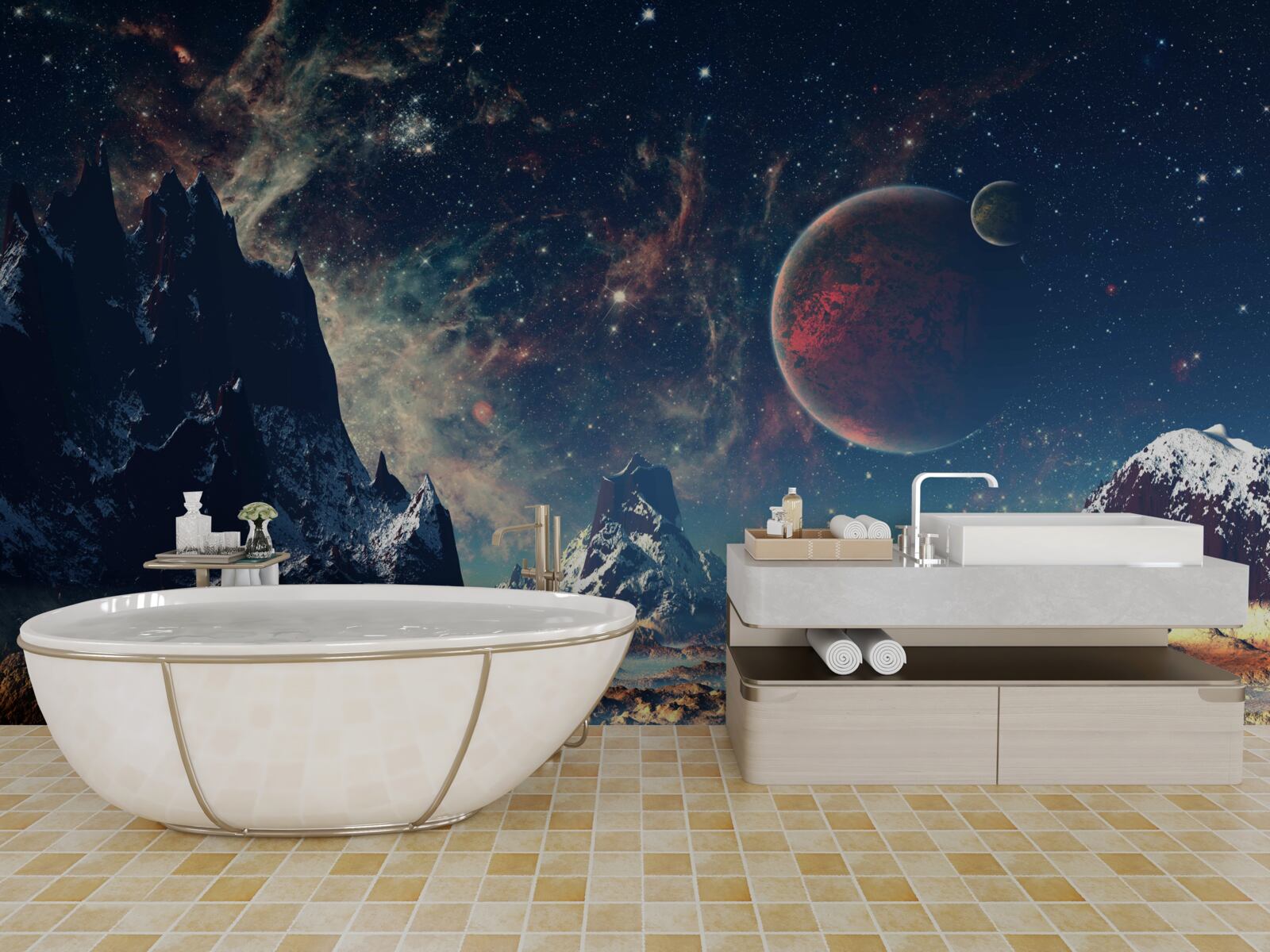 Fototapeten Die Oberfläche des Planeten ist fantastisch