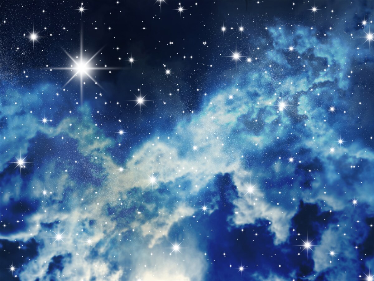 Fototapeten Blauer Himmel mit Sternen gepunktet