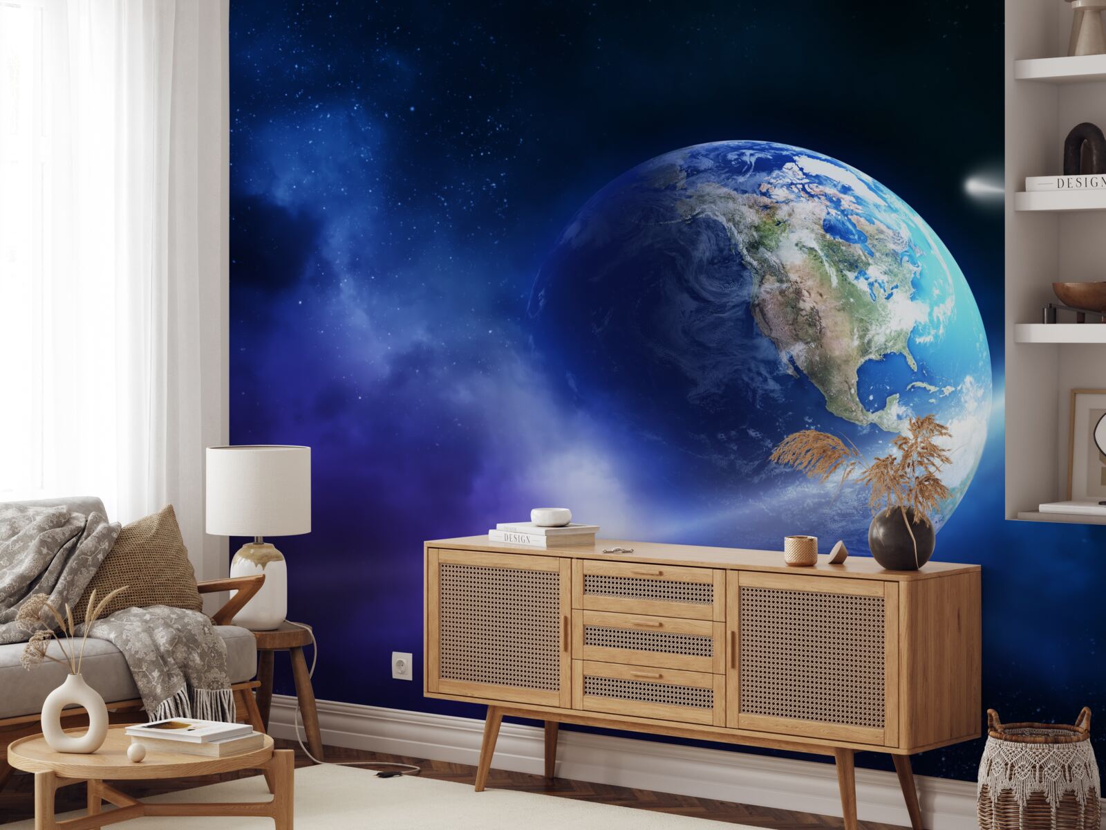 Fototapeten Erde im unendlichen Raum des Universums