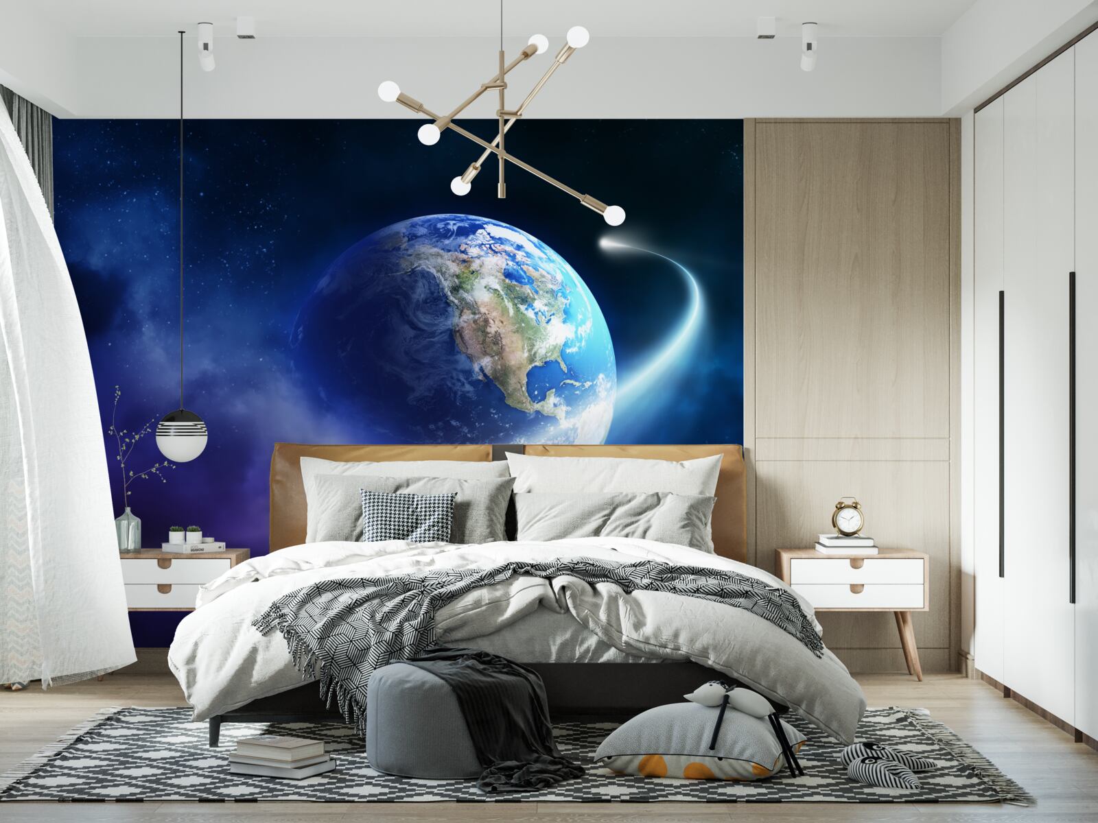 Fototapeten Erde im unendlichen Raum des Universums