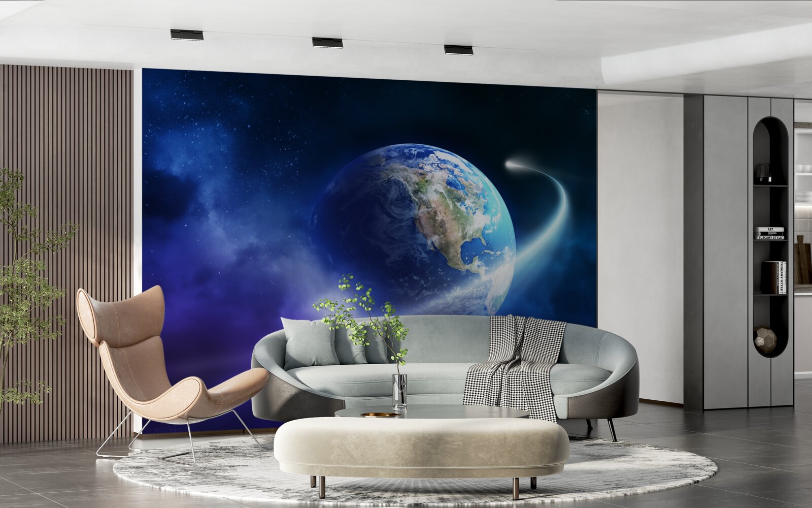 Fototapeten Erde im unendlichen Raum des Universums