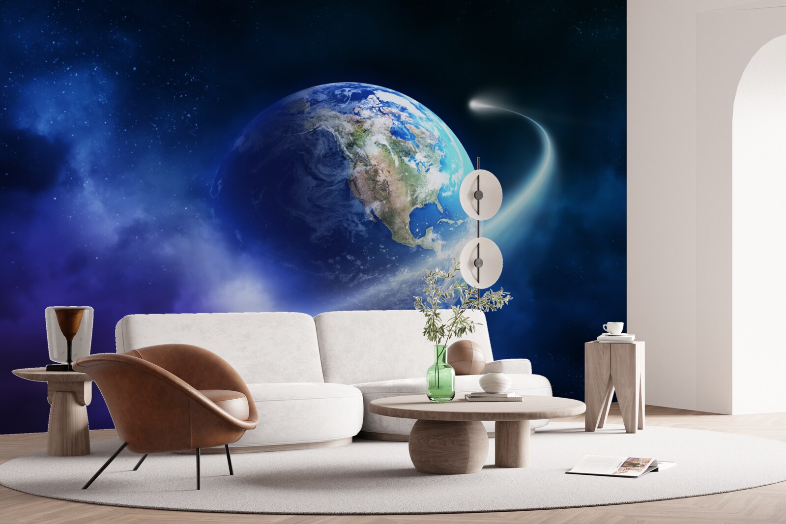 Fototapeten Erde im unendlichen Raum des Universums