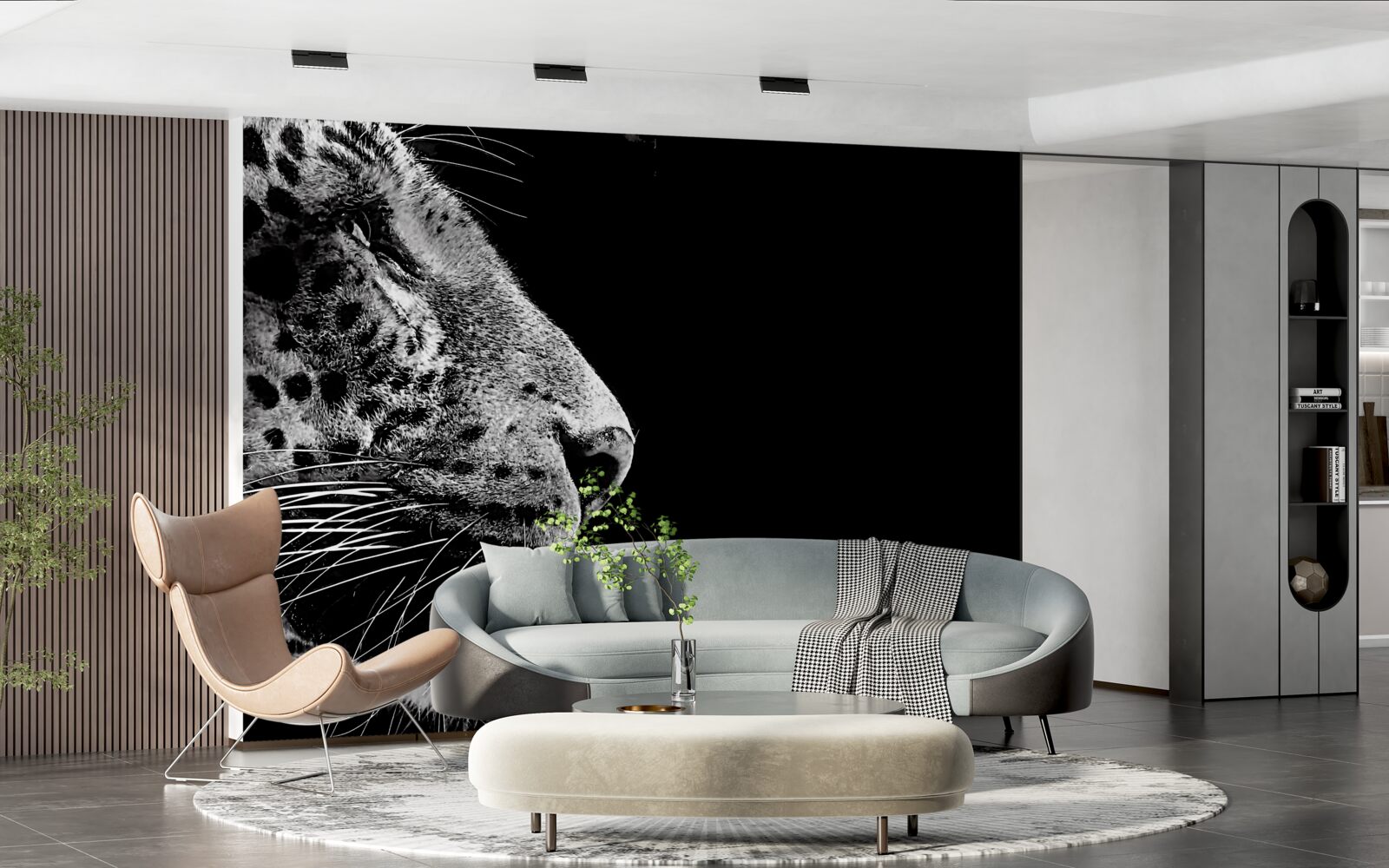 Fototapeten Jaguar in Schwarz und Weiß