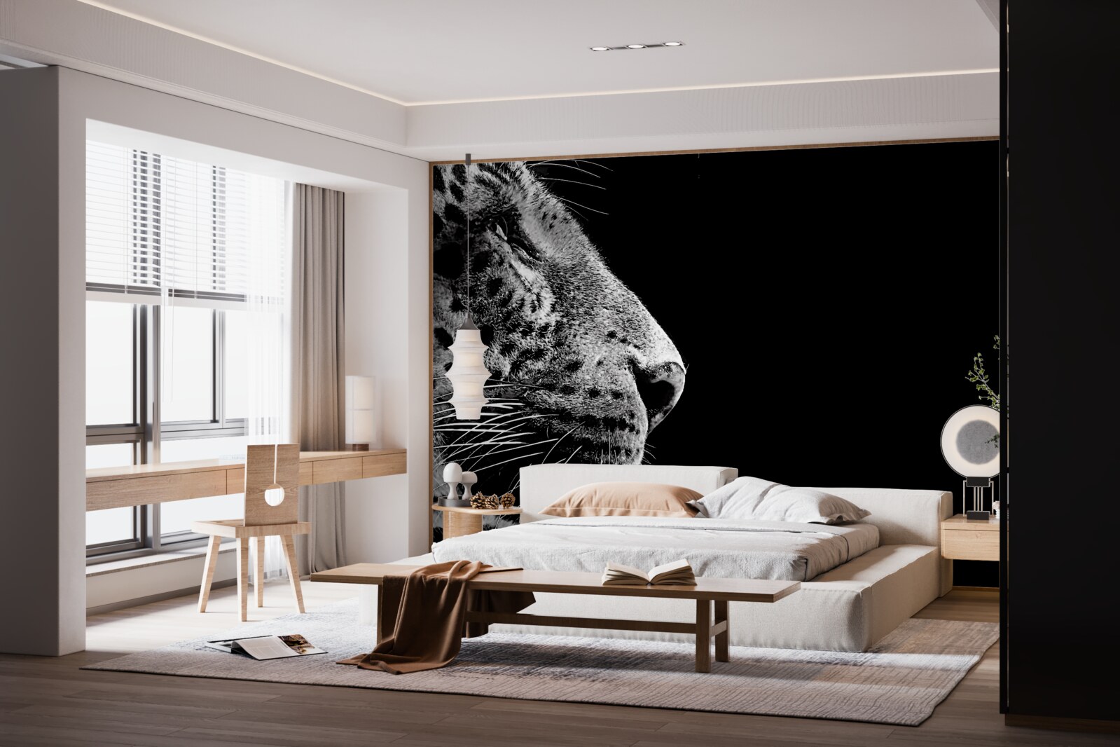 Fototapeten Jaguar in Schwarz und Weiß