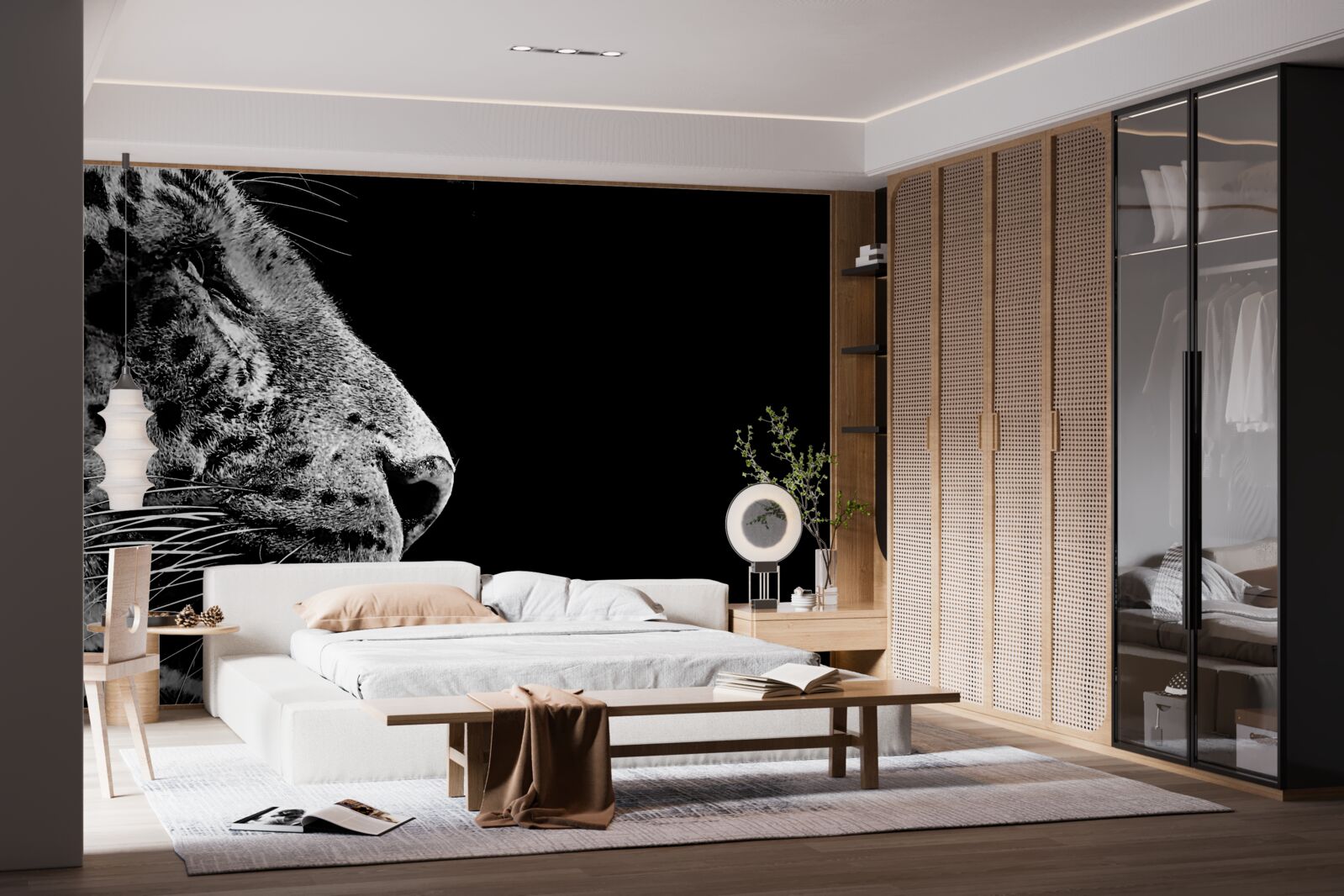 Fototapeten Jaguar in Schwarz und Weiß