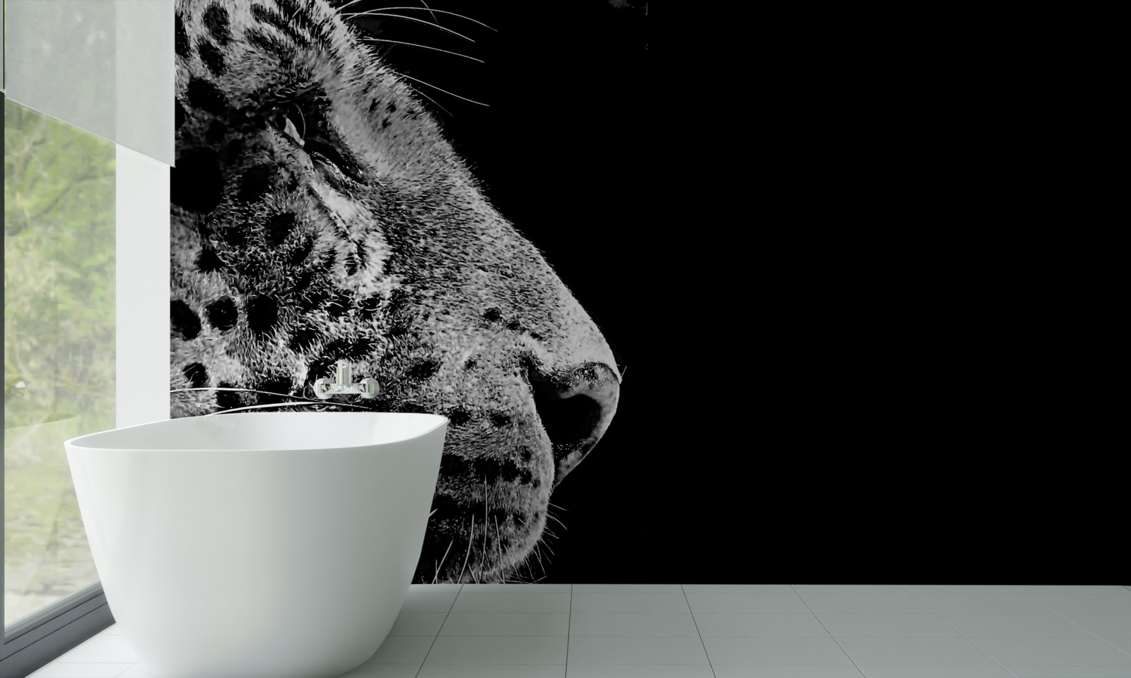 Fototapeten Jaguar in Schwarz und Weiß