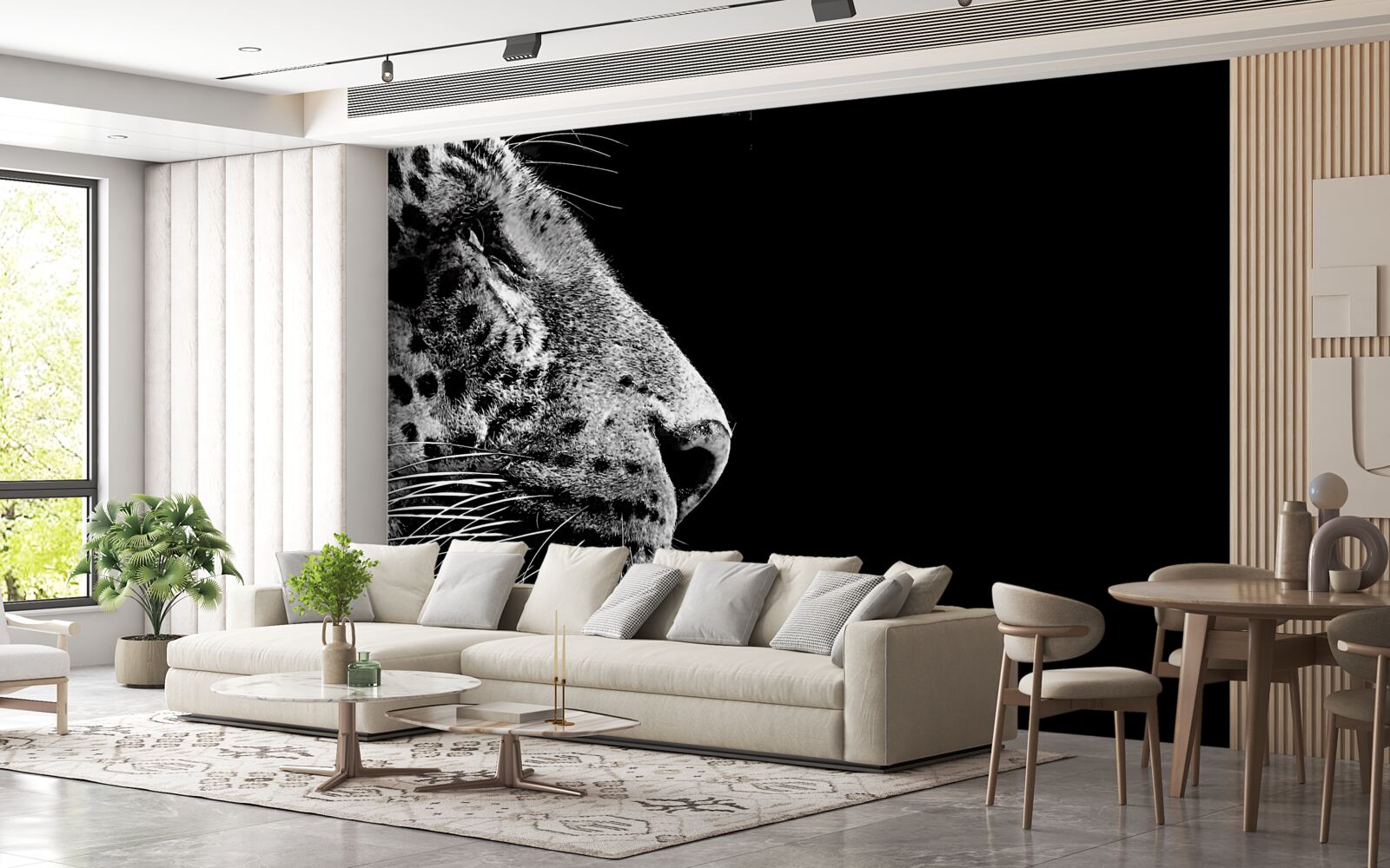 Fototapeten Jaguar in Schwarz und Weiß