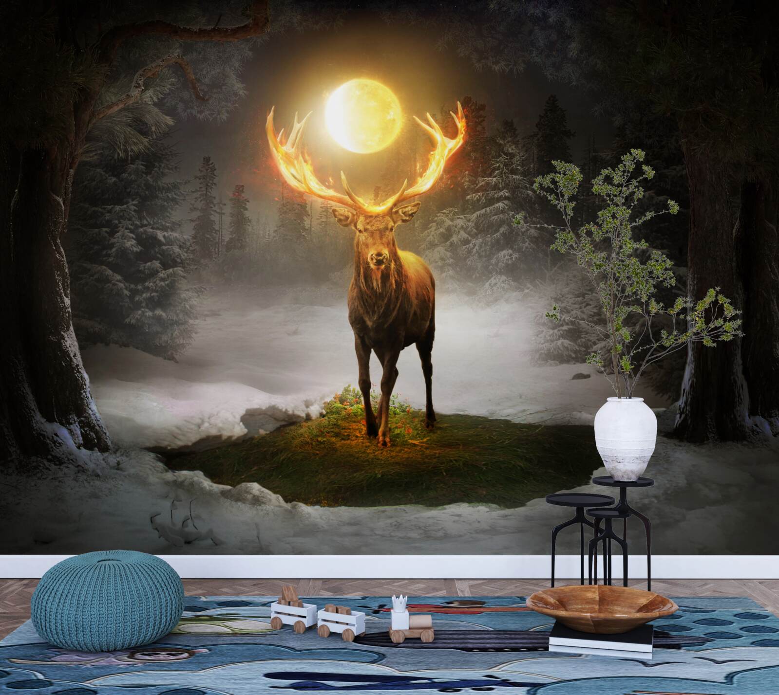 Fototapeten Energiebereich und ein goldener Begleiter des Waldes
