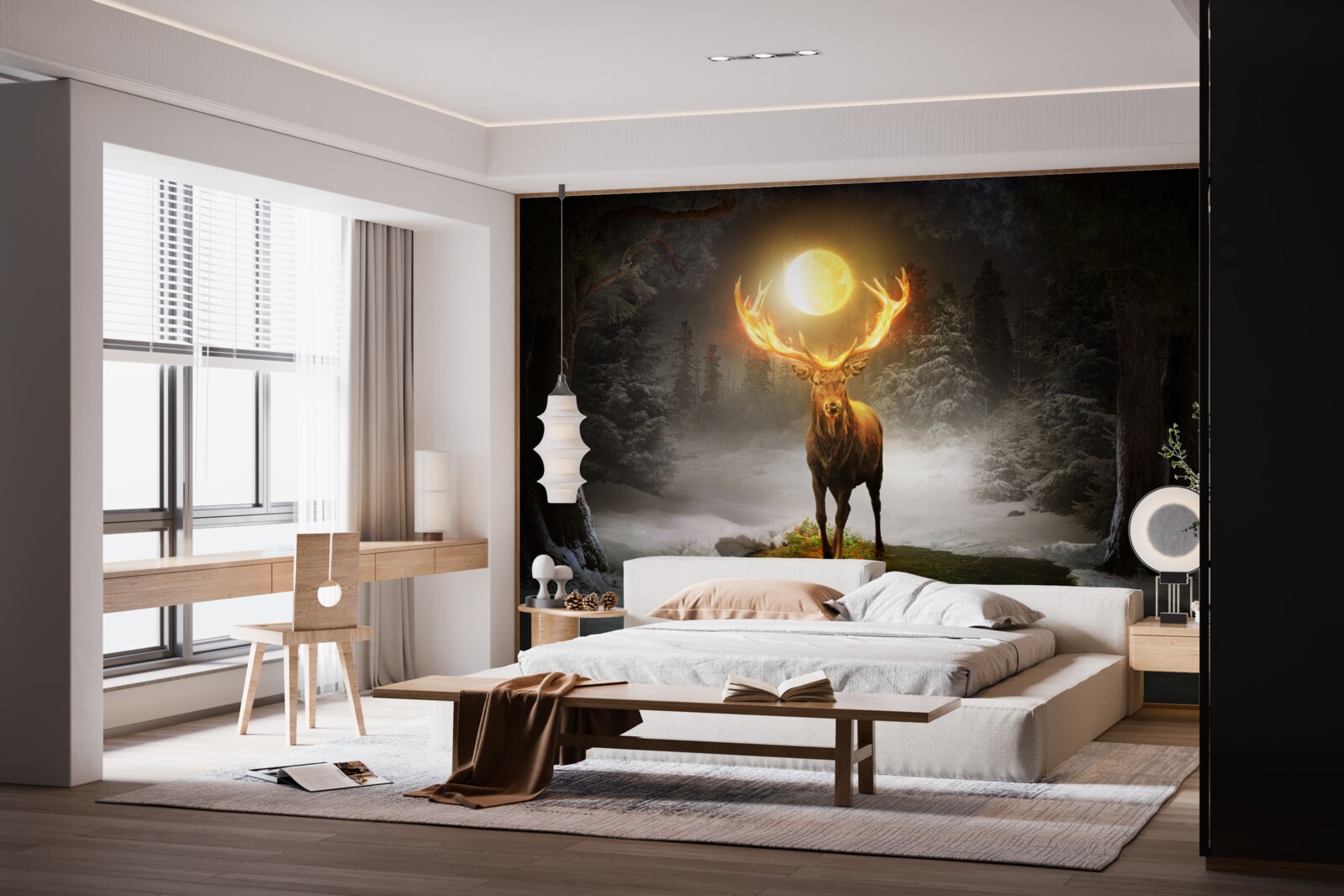 Fototapeten Energiebereich und ein goldener Begleiter des Waldes