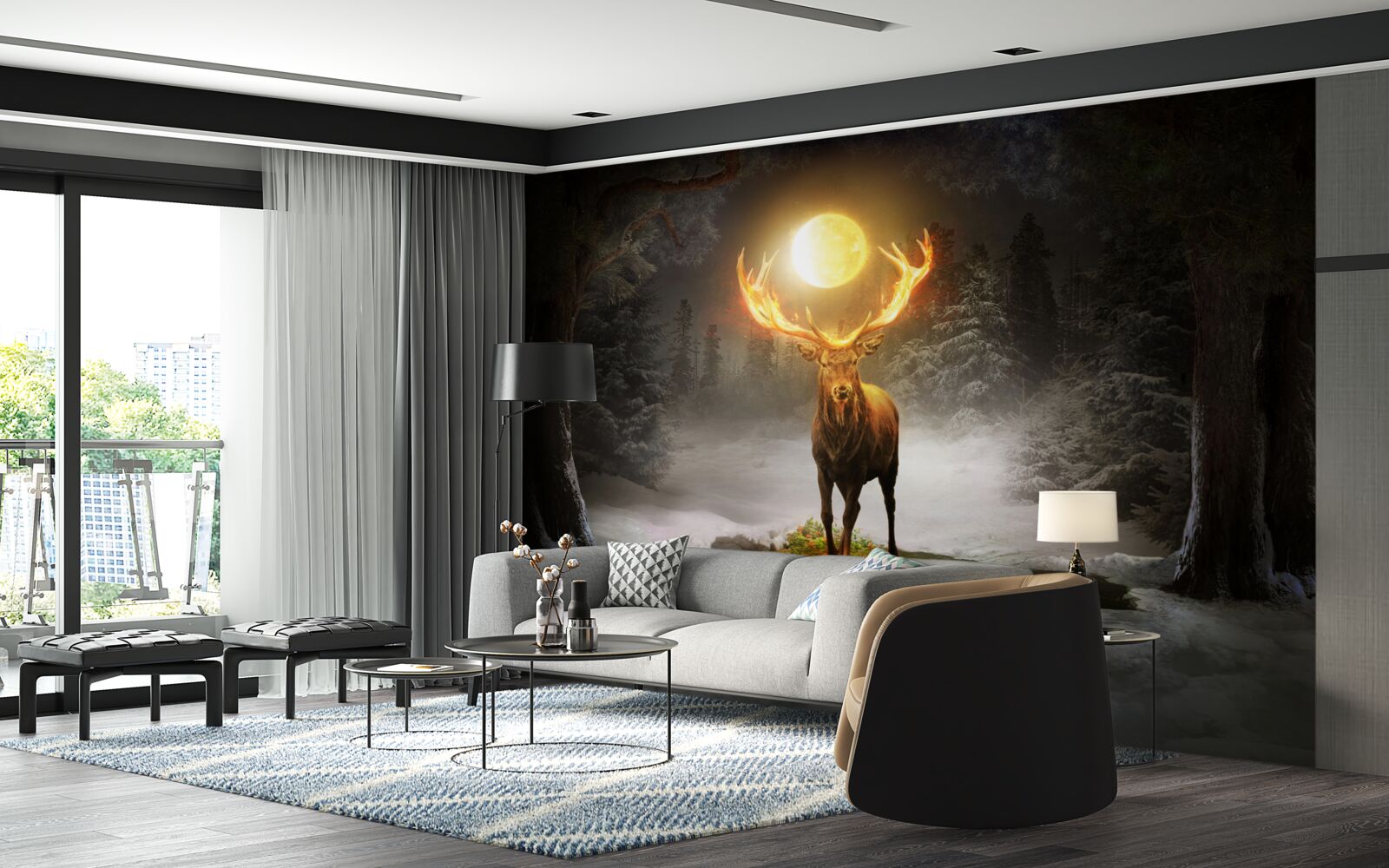 Fototapeten Energiebereich und ein goldener Begleiter des Waldes