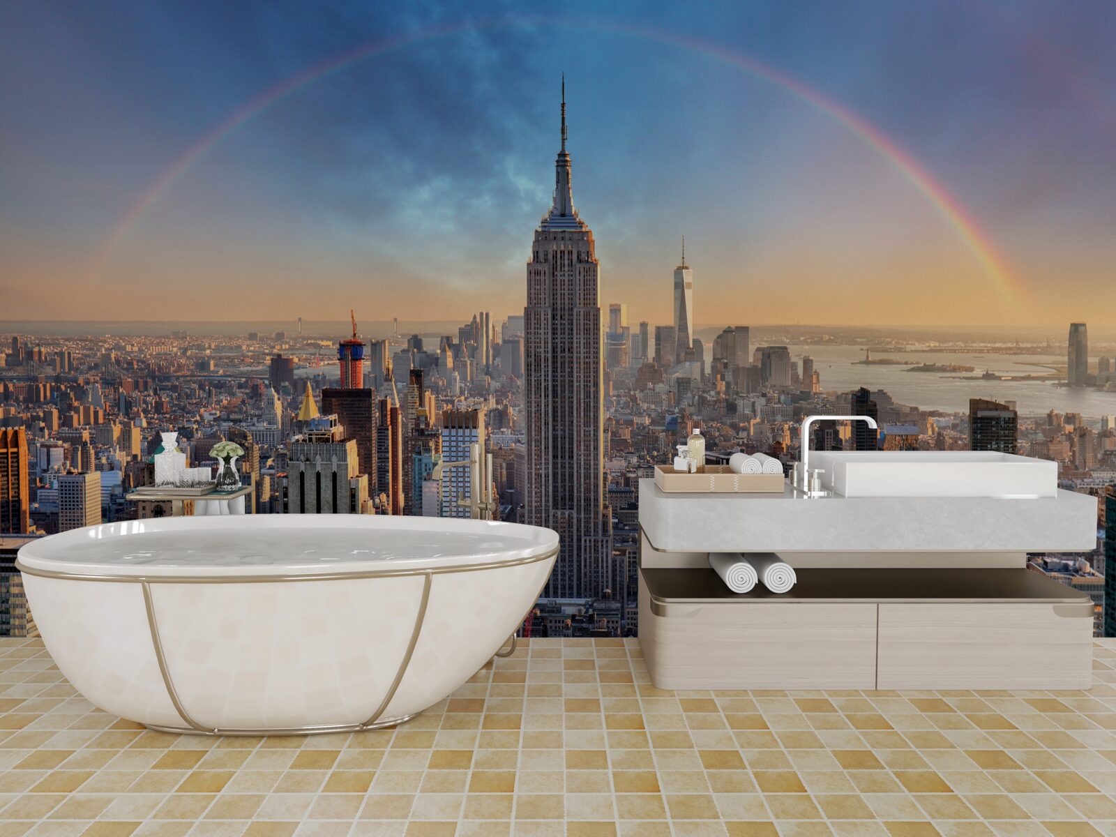 Fototapeten New York unter dem Regenbogen