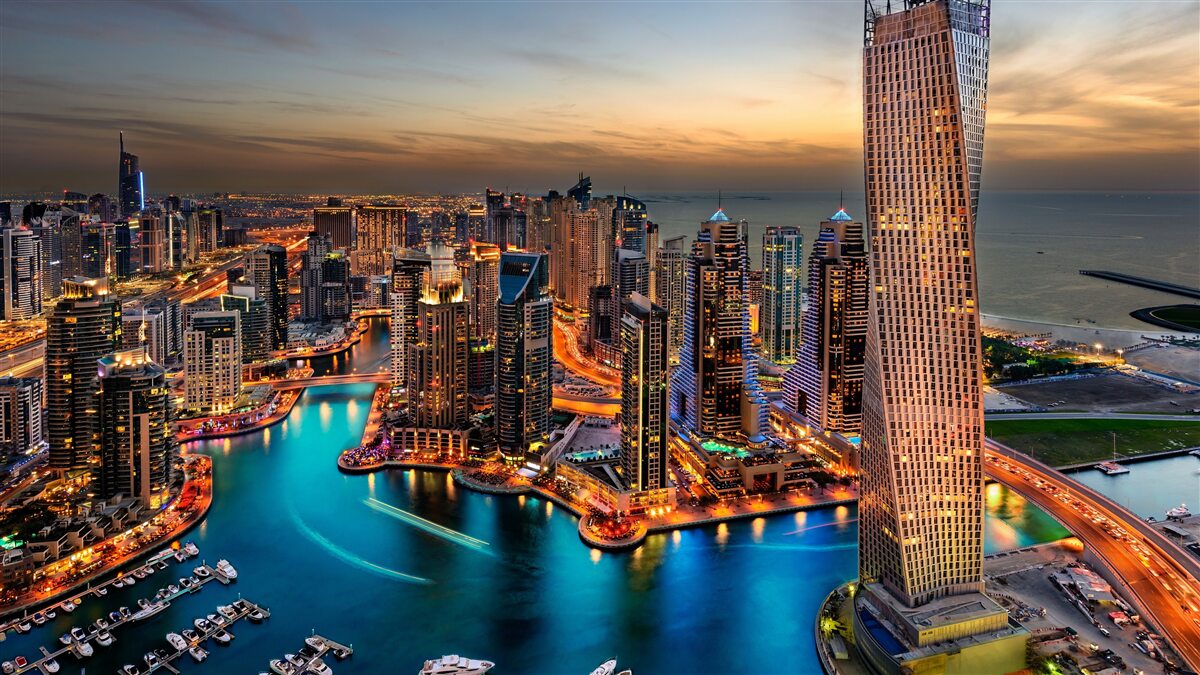 Fototapeten Panorama der Stadt Dubai