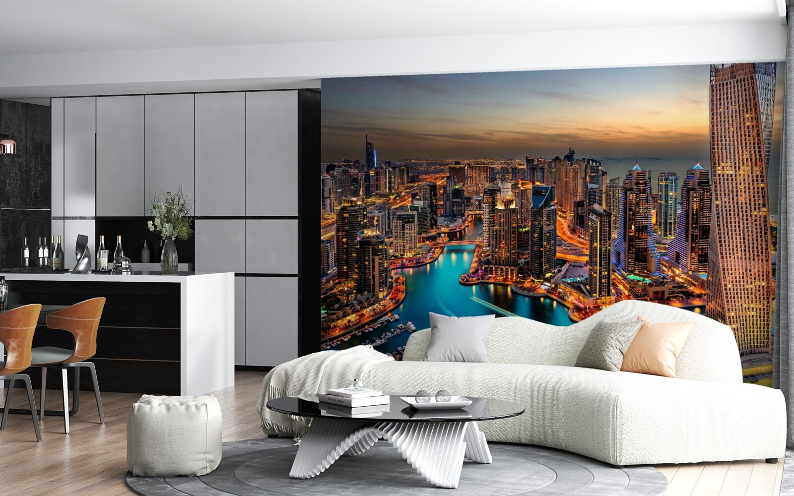 Fototapeten Panorama der Stadt Dubai