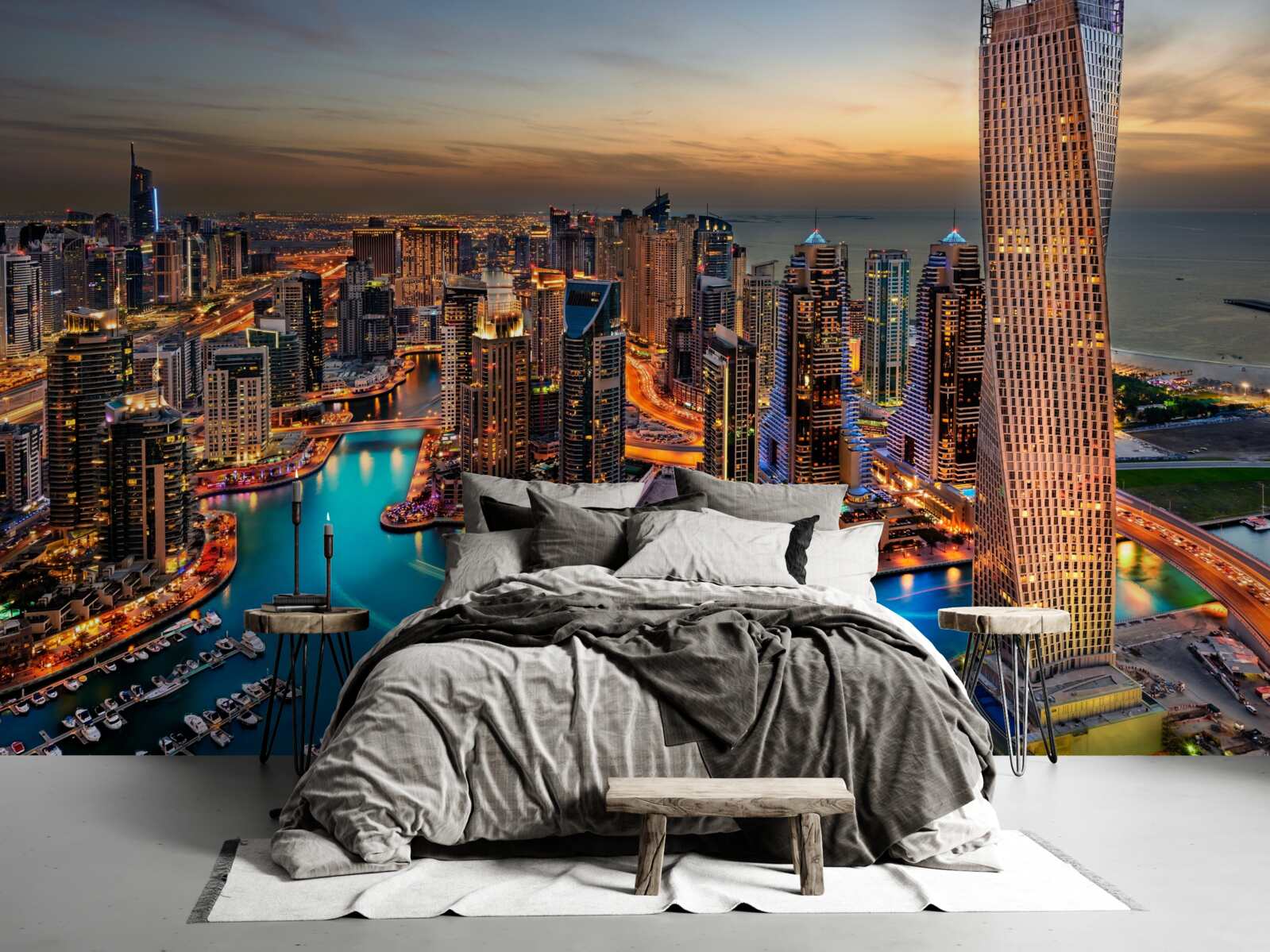 Fototapeten Panorama der Stadt Dubai