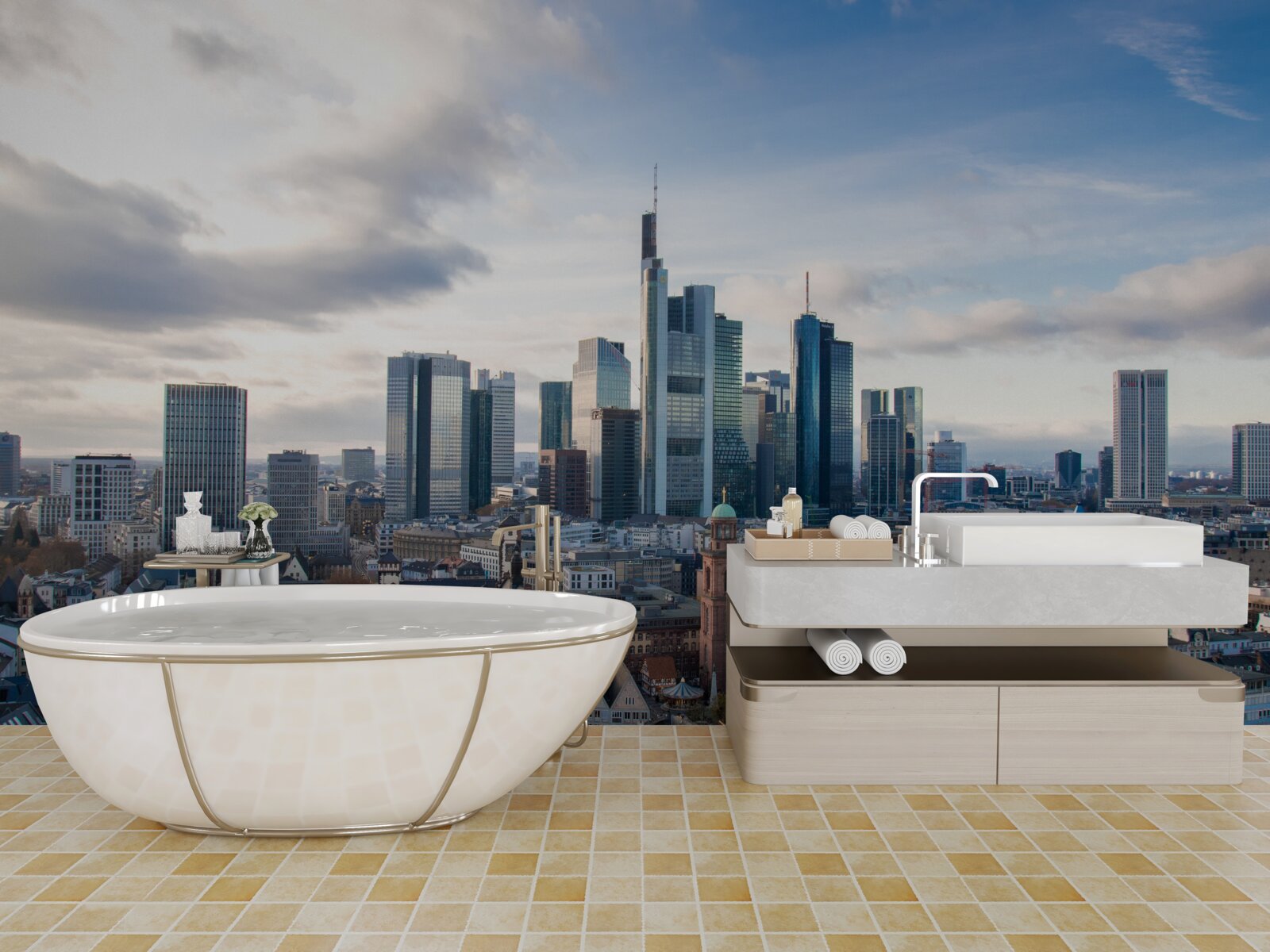 Fototapeten Panorama von Frankfurt