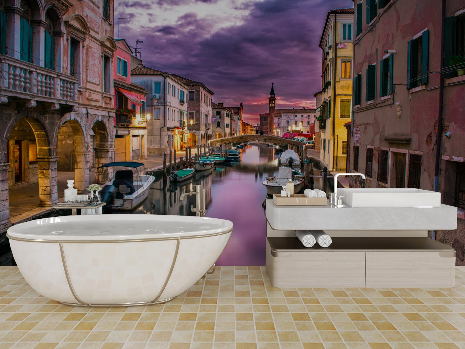 Fototapeten Venice Street am Abend