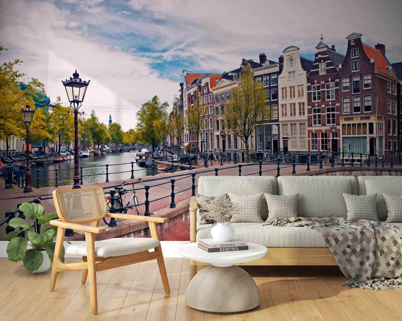 Fototapeten Die Brücke über den Kanal in Amsterdam