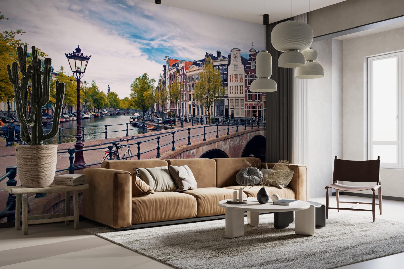 Fototapeten Die Brücke über den Kanal in Amsterdam