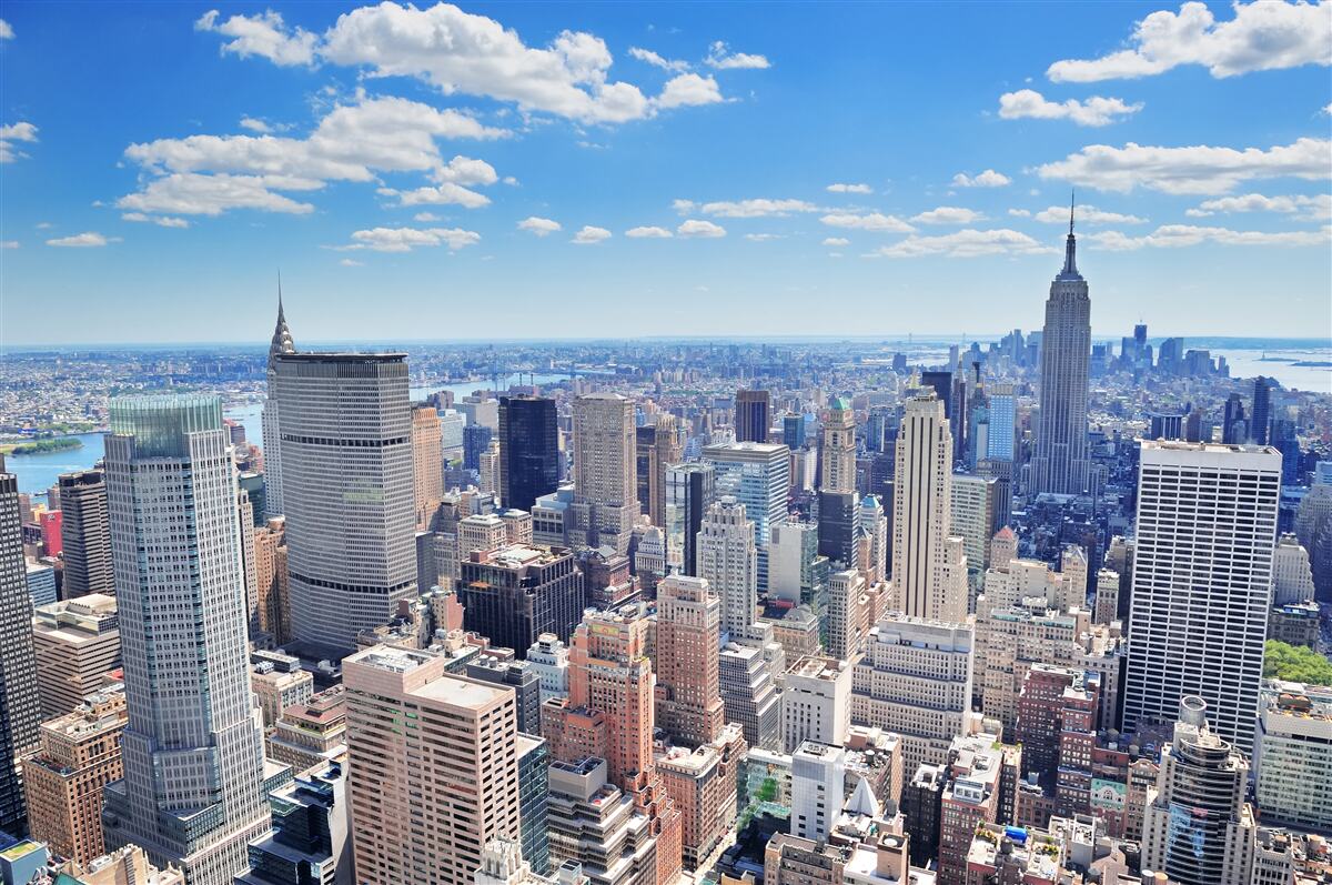 Fototapeten über die Wolkenkratzer von New Yorker Wolken
