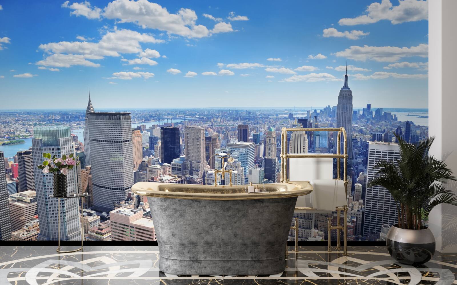 Fototapeten über die Wolkenkratzer von New Yorker Wolken