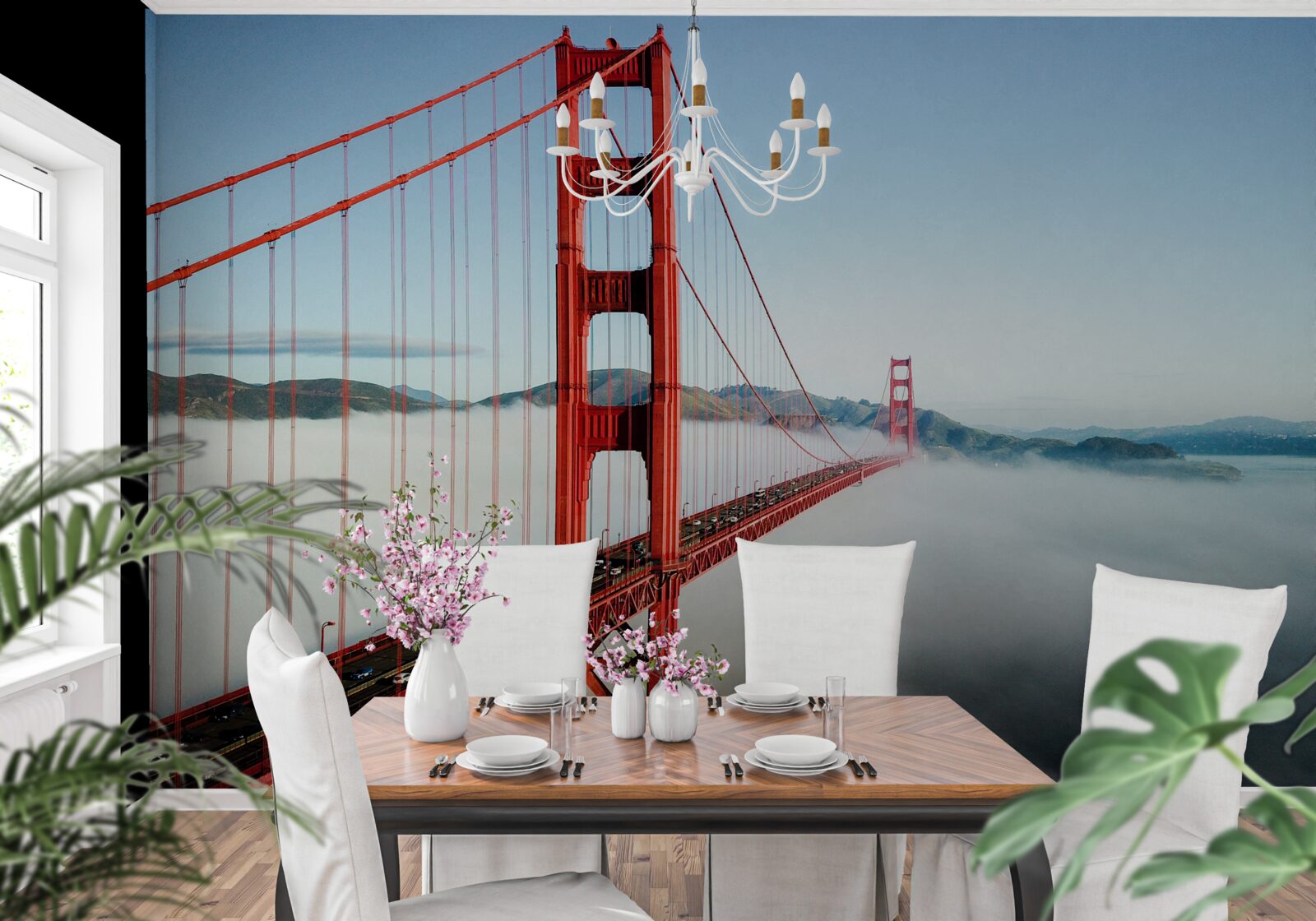 Fototapeten Der Nebel ist in die Golden Gate Bridge eingewickelt